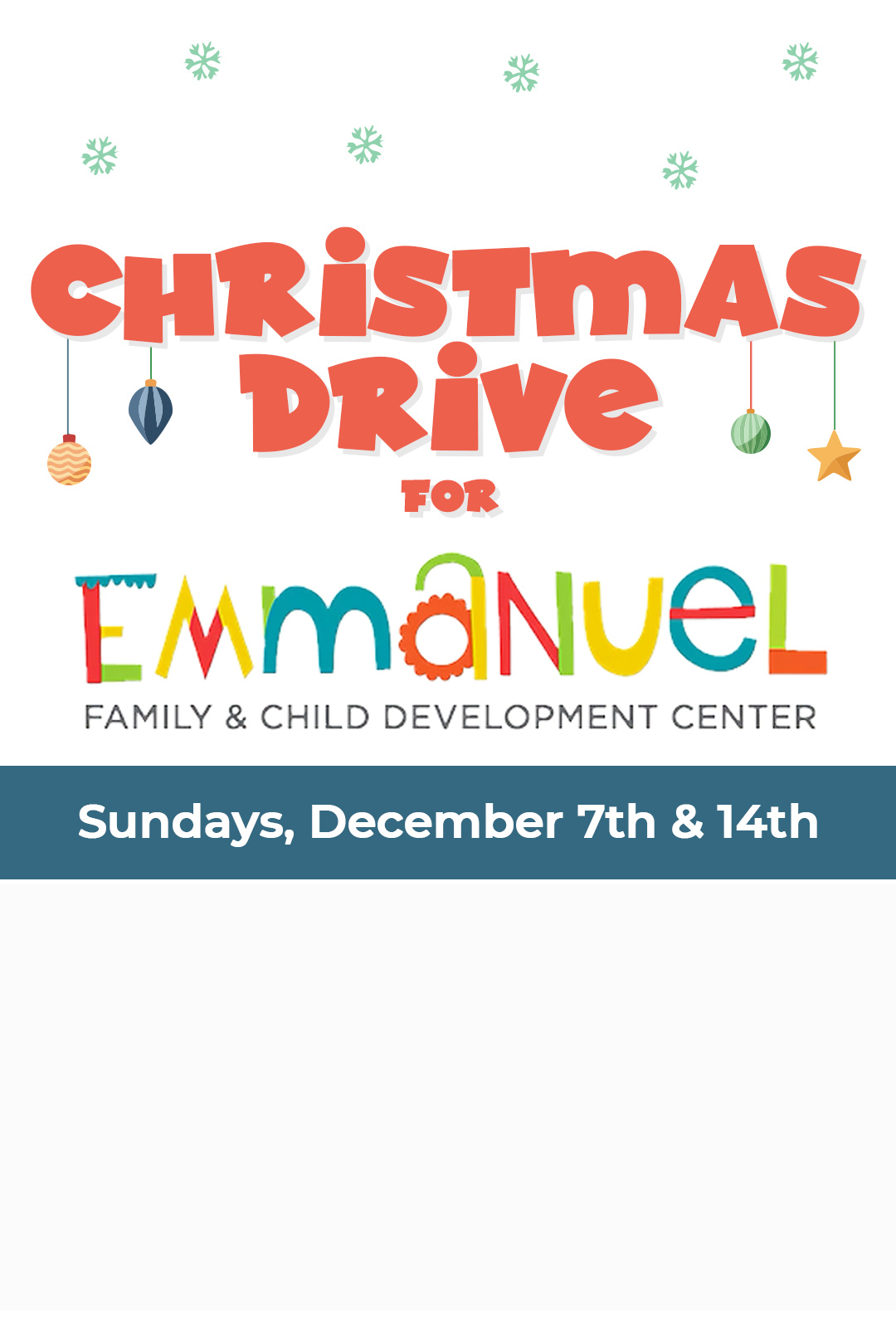 Christmas Drive: Emmanuel Family &amp; Child Development Center