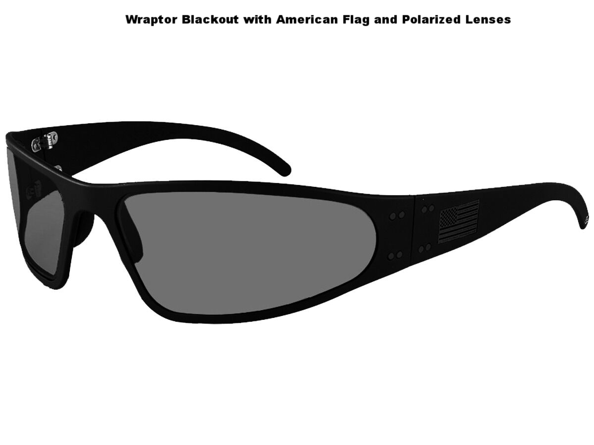 NUOVO Gatorz Wraptor PATRIOT BLUE LINE American Bandiera Affumicato Occhiali da sole polarizzati 