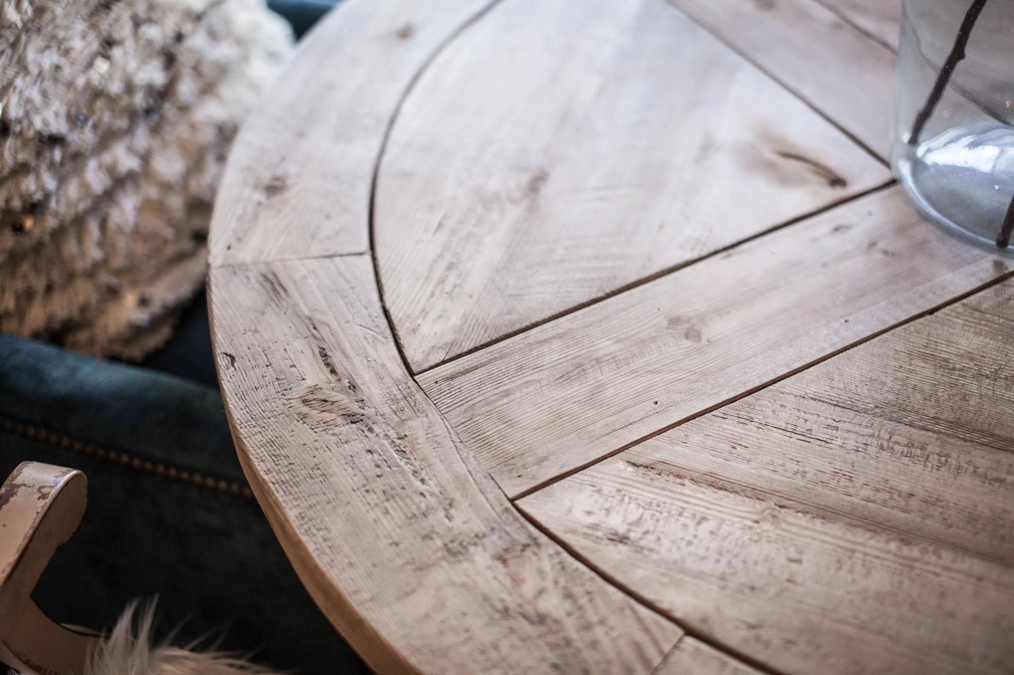 Round wooden table