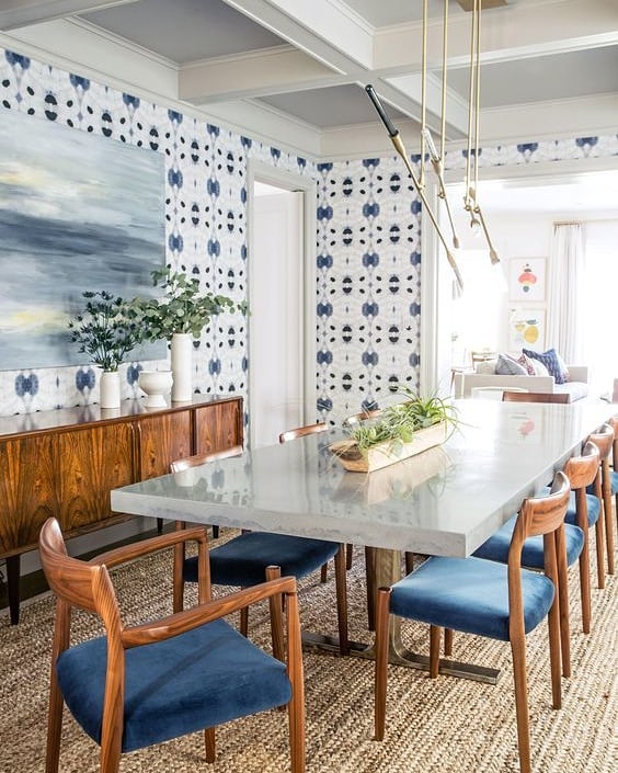 Feeling so inspired by wallpaper lately! Loved this use of it in @archdigest by @Lauren_nelson_design ✨