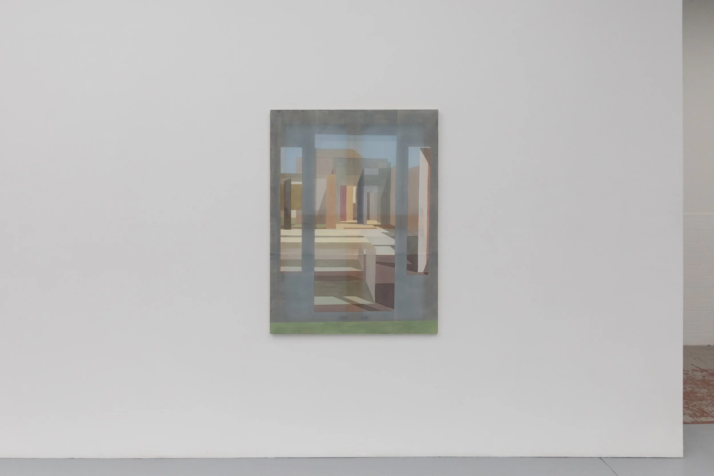   Open Wait,  acrylic on piña silk, 2025 