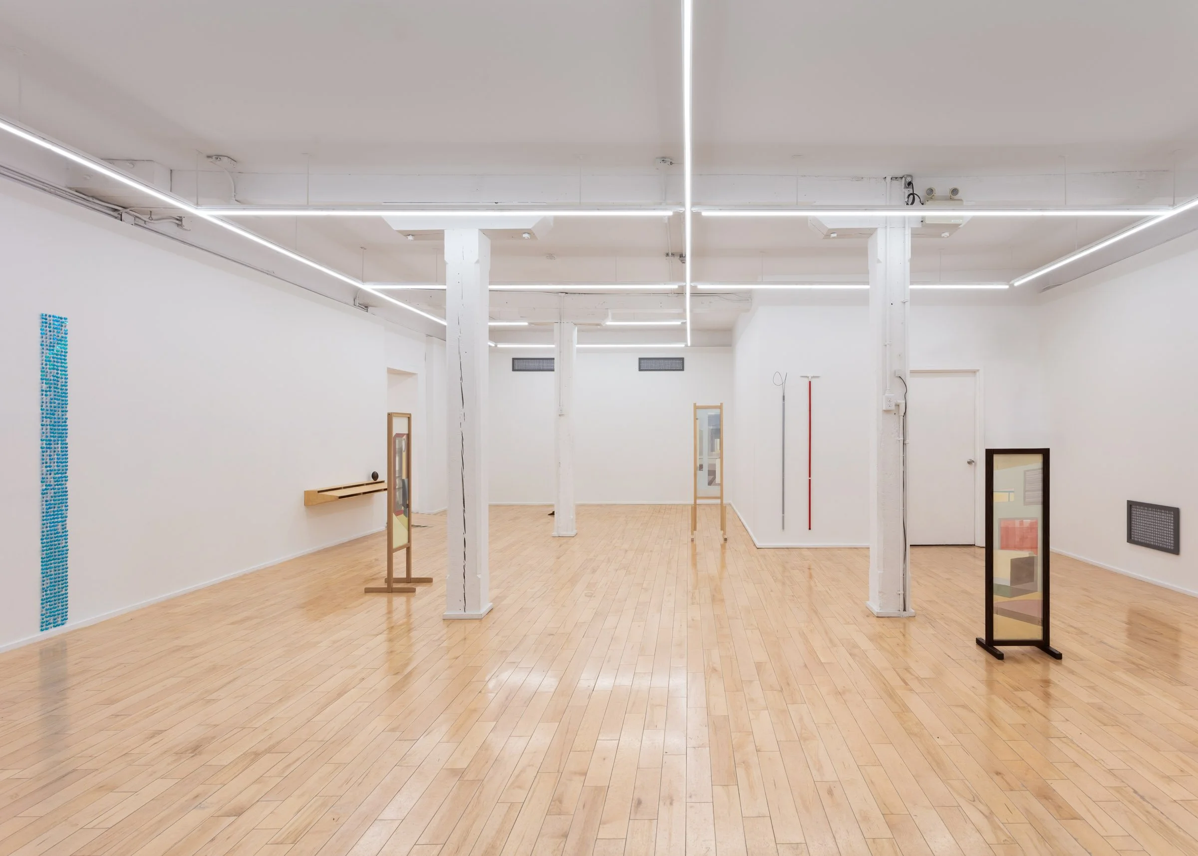  Installation view of  dear atmosphere , a group exhibition curated by Danica Pinteric with Marlon Kroll and Douglas Watt, Visual Art Centre of Clarington, 2025. Photographed by LF Documentation 