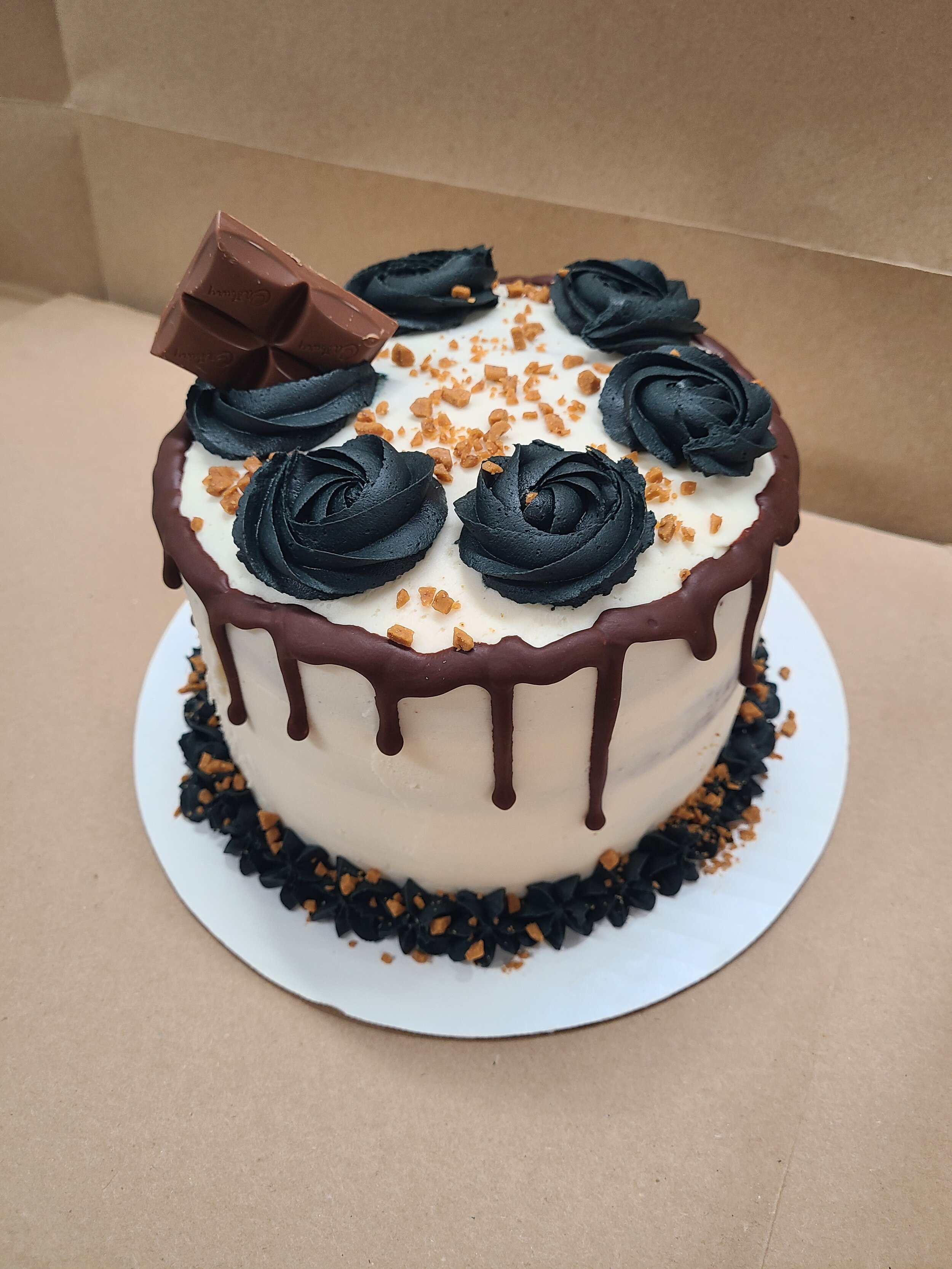 Chocolate Caramilk bar birthday cake