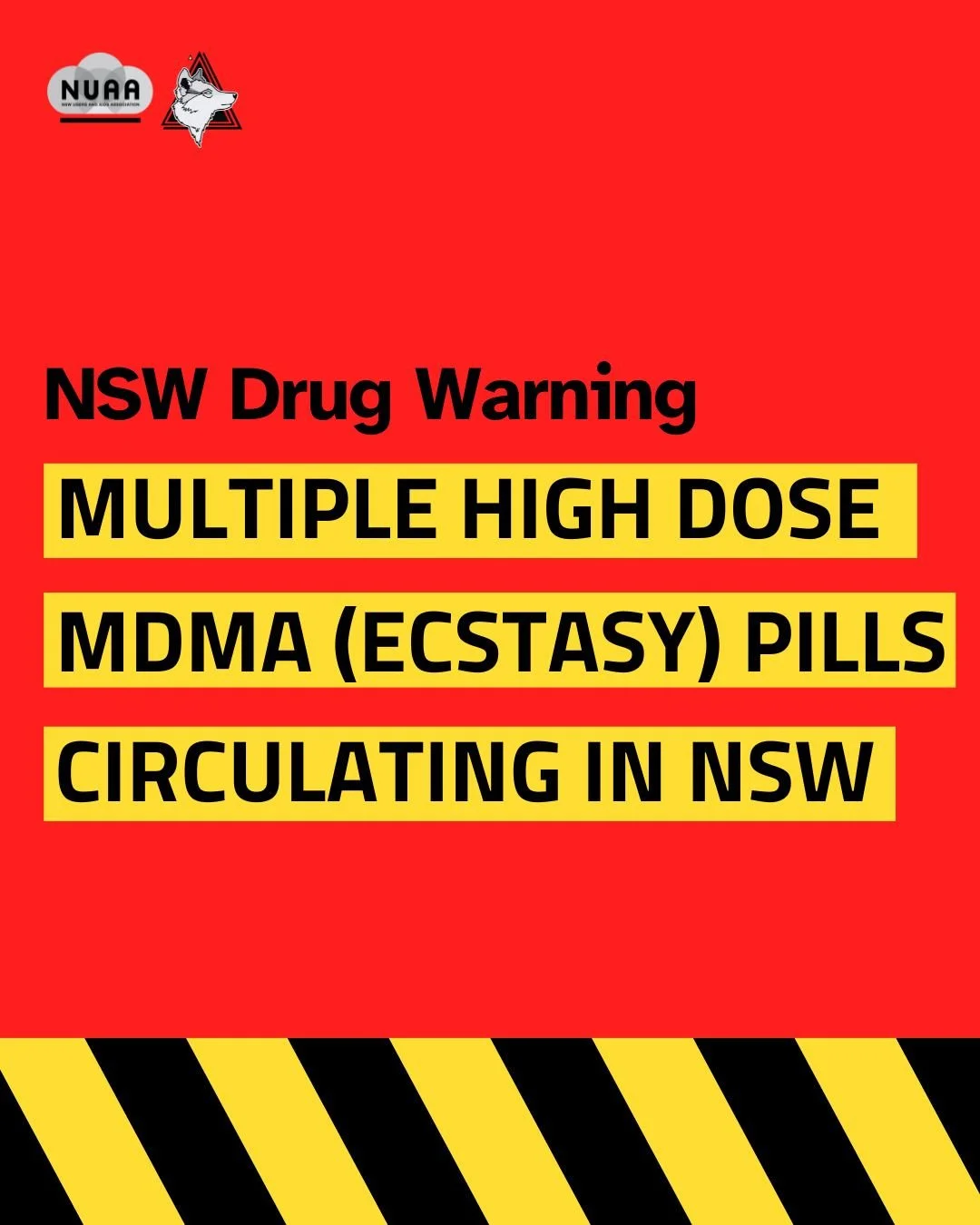 ⚠️ MULTIPLE HIGH DOSE MDMA TABLETS FOUND IN NSW ⚠️⁠ ⁠
⁠ ⁠
High dose MDMA pills and capsules have been detected in NSW.⁠ ⁠
These pills contain a higher dose than usually expected in MDMA pills circulating in NSW.⁠ ⁠
⁠ ⁠
Effects to look out for:⁠ ⁠
- F
