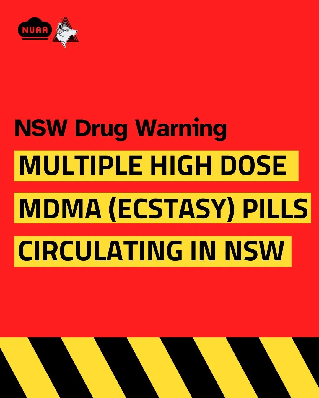 ⚠️ WARNING: MULTIPLE HIGH DOSE MDMA TABLETS FOUND IN NSW ⚠️⁠ ⁠
⁠ ⁠
High dose MDMA pills and capsules have been detected in NSW.⁠ ⁠
These pills contain a higher dose than usually expected in MDMA pills circulating in NSW.⁠ ⁠
⁠ ⁠
Effects to look out fo
