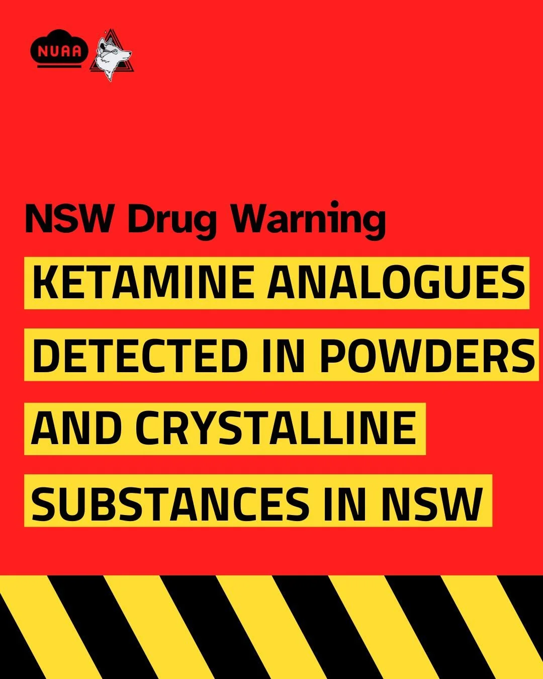 ⚠️ WARNING: KETAMINE ANALOGUES FOUND IN NSW ⚠️⁠ ⁠
⁠ ⁠
Ketamine analogues have been detected in multiple powders and crystalline substances in NSW. ⁠
⁠
⁠ ⁠
Effects to look out for:⁠ ⁠
⁠
Hallucinations ⁠
⁠
Impaired coordination ⁠
⁠
Racing heart/pulse o