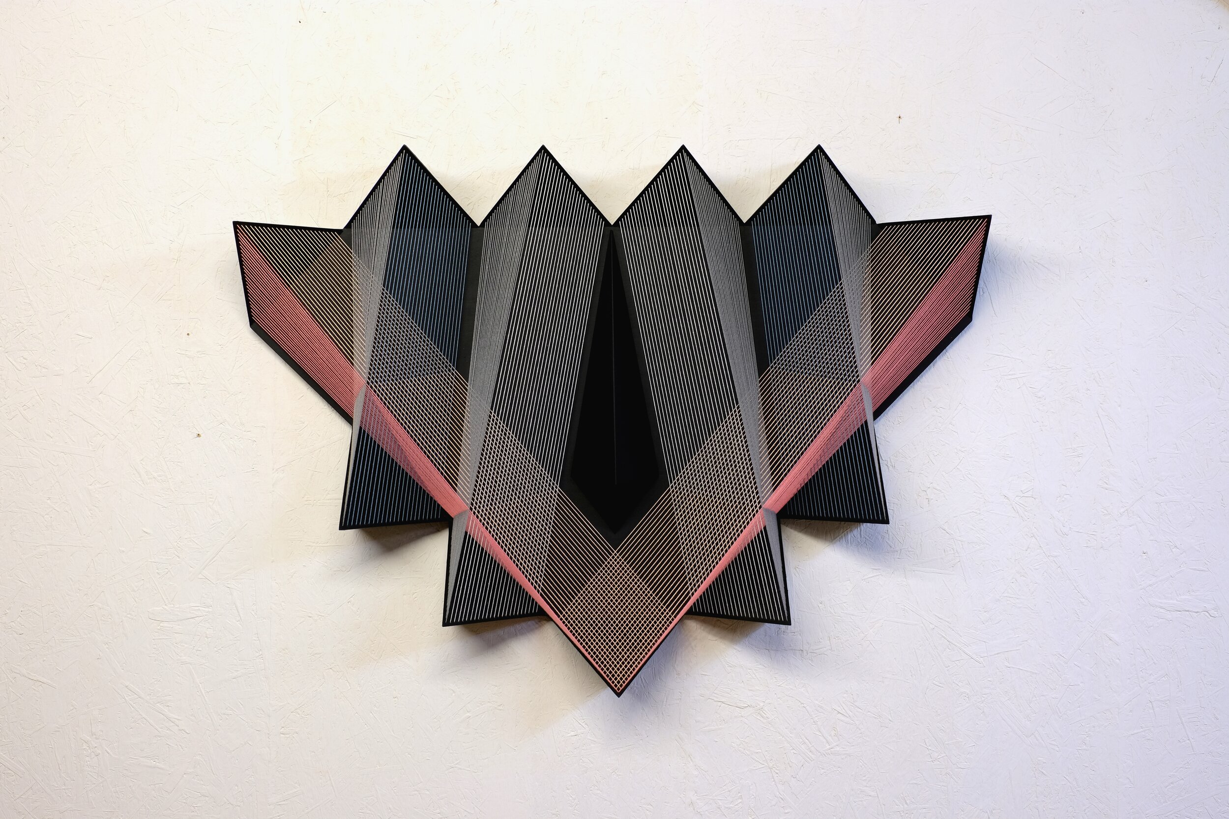   Twoface , 2020, 78x107x15 cm/ 30.7x42.1x5.9 in, cotton, wood, paint       