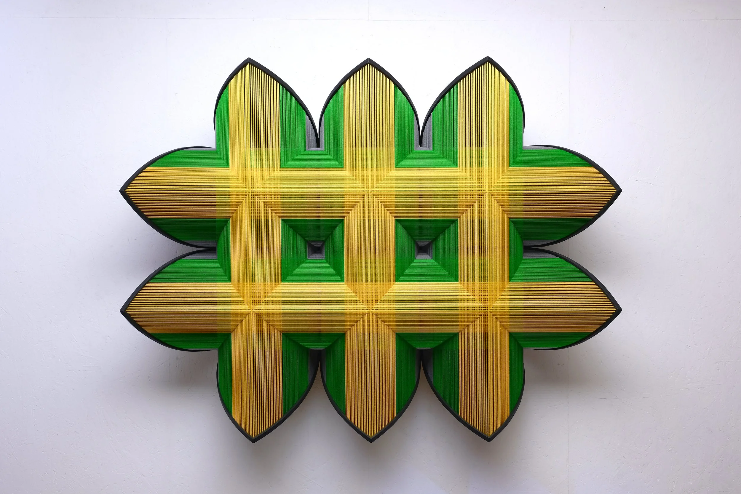   FROG , 2023, 101x131x38 cm, 39.8x51.6x15 in, cotton, wood, staples, paint 