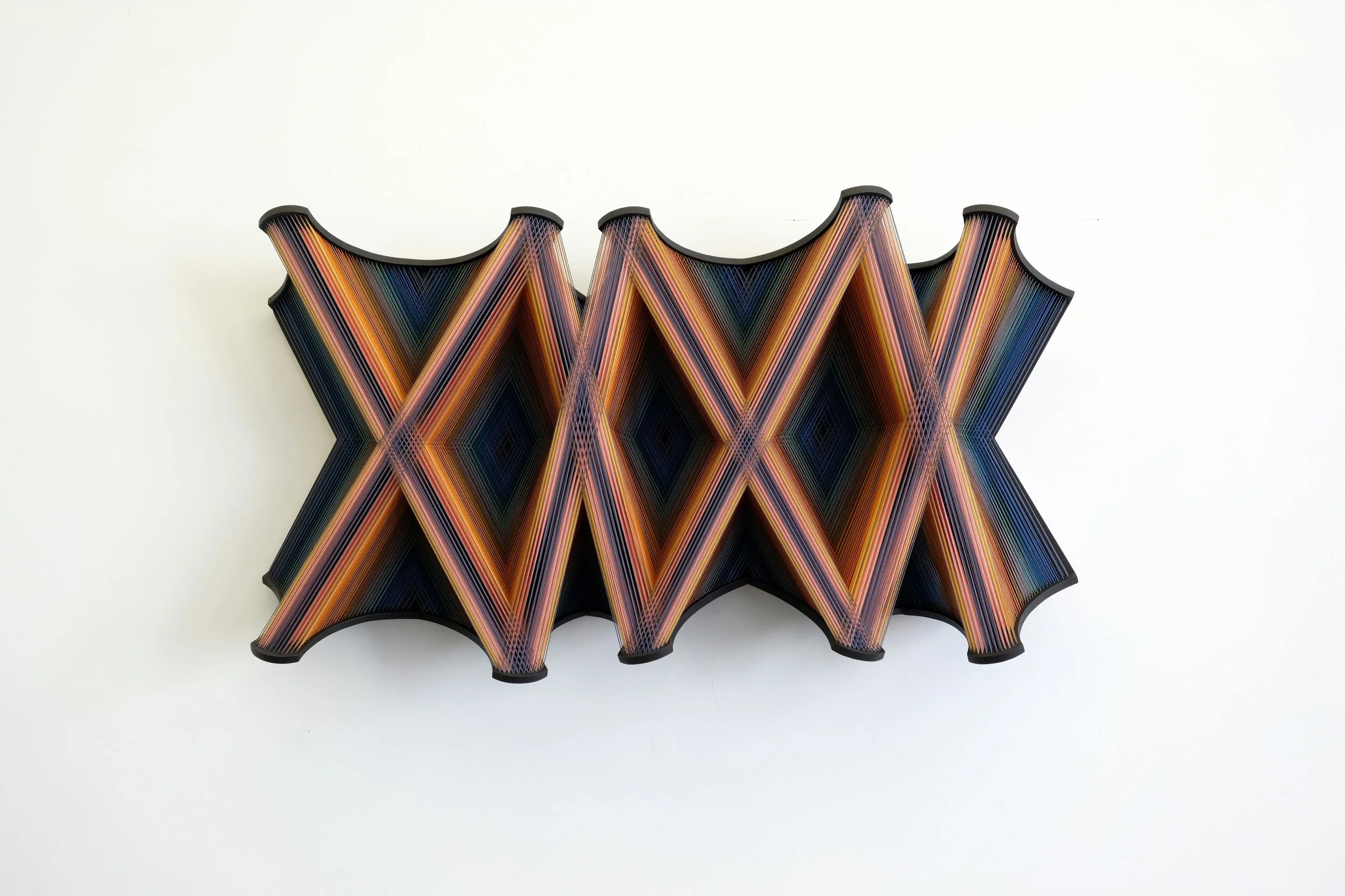   Dragon  2024, 67x124x24 cm, 26.4x48.8x9.4 in, cotton, wood, staples, paint   