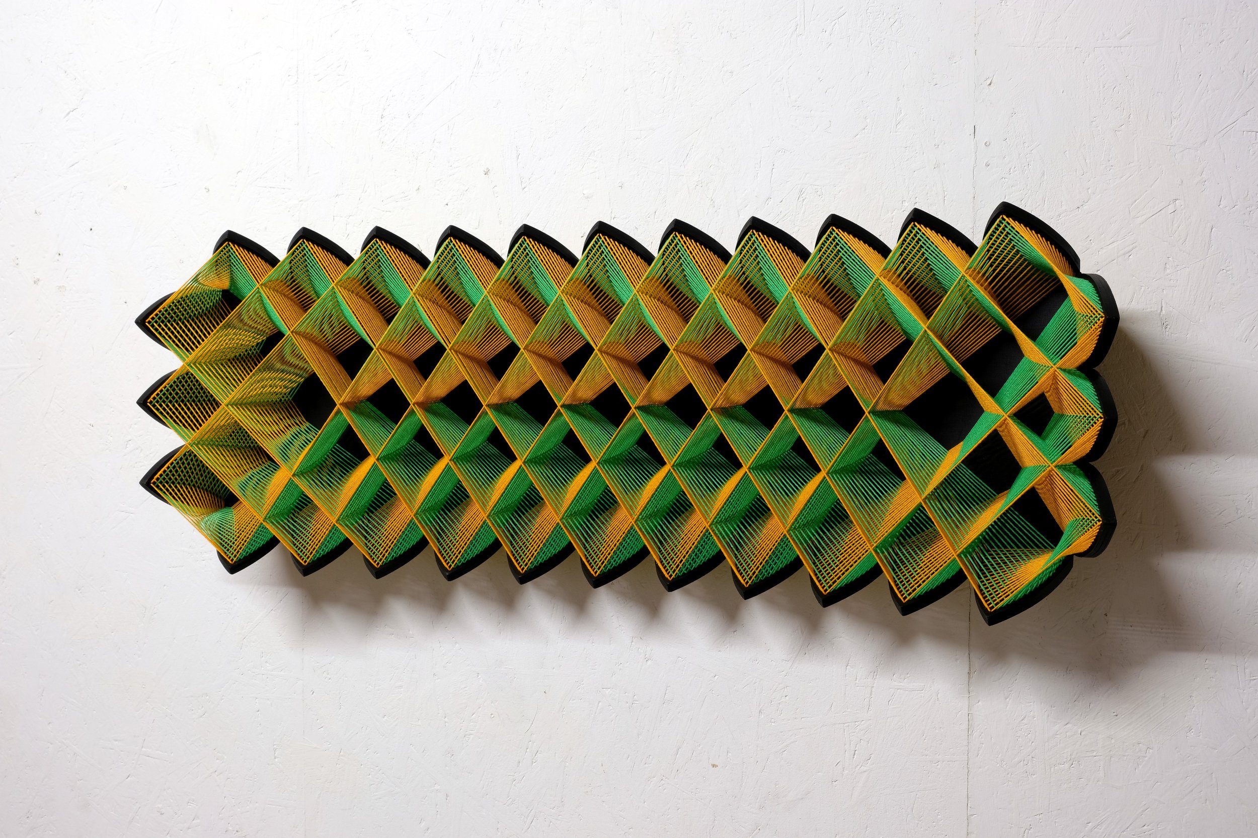   Poison  2024, 30x82x16cm 11.8x32.3x6.3in, cotton, wood, staples, paint 