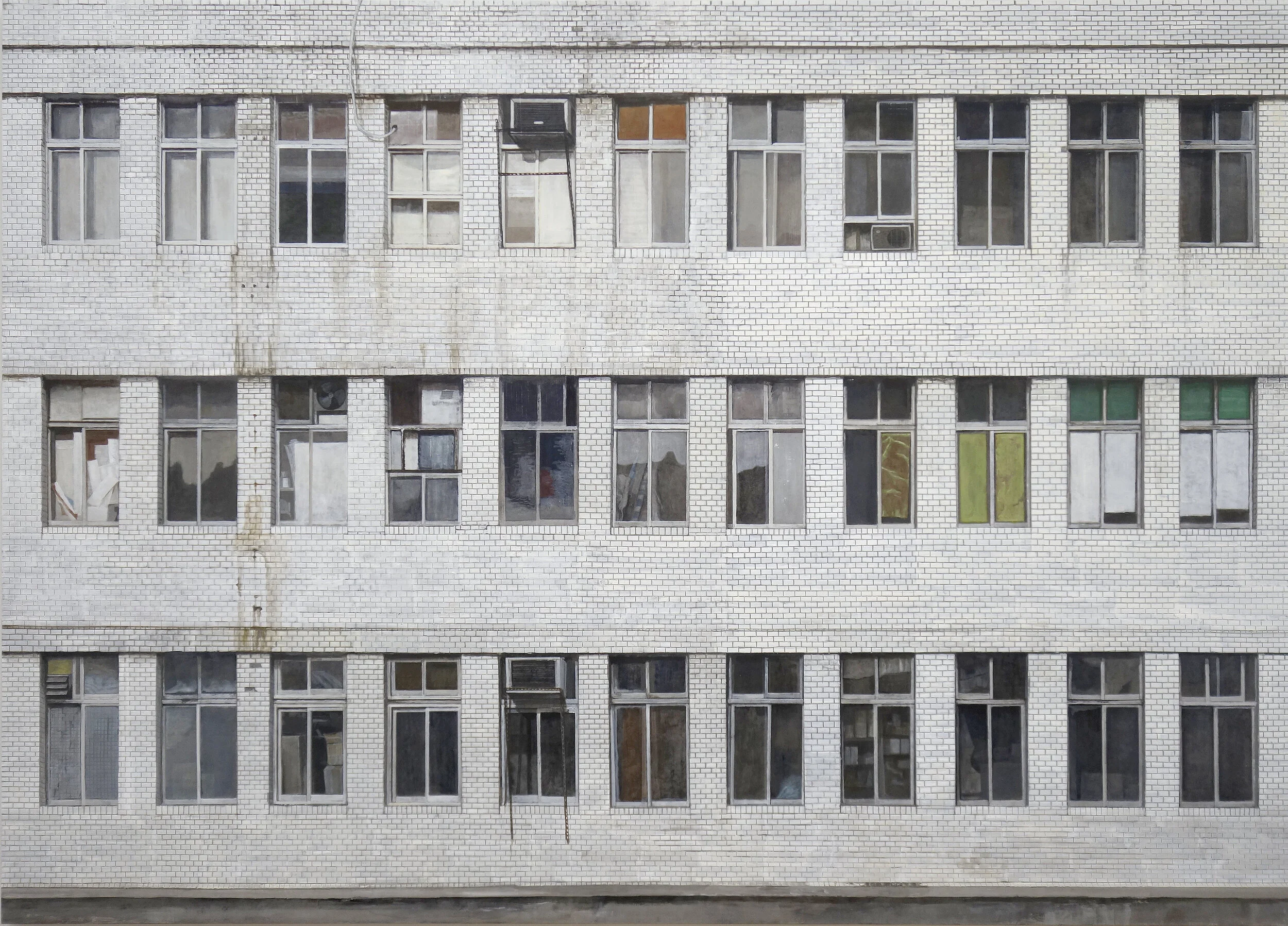 Jung Jae-ho, Hwanggum Building , 2019, 149x209cm, Acrylic on Korean paper, Courtesy of the artist and Choi&Lager Gallery.