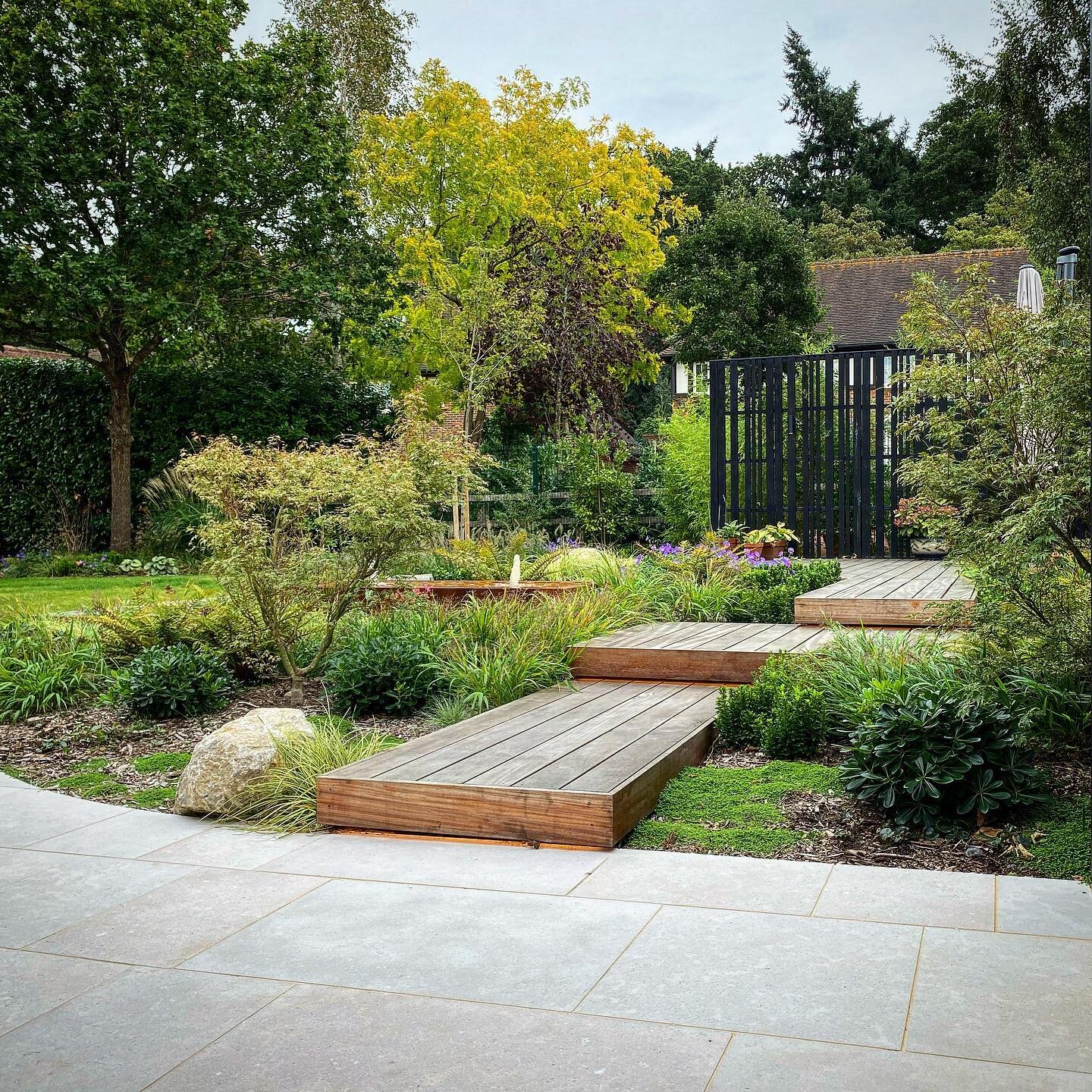Completed Project | it was lovely to visit our Weybridge project to see how it&rsquo;s getting in six months after completion. The planting has really started to fill out and so pleased with how everything is weathering down. We designed the garden t