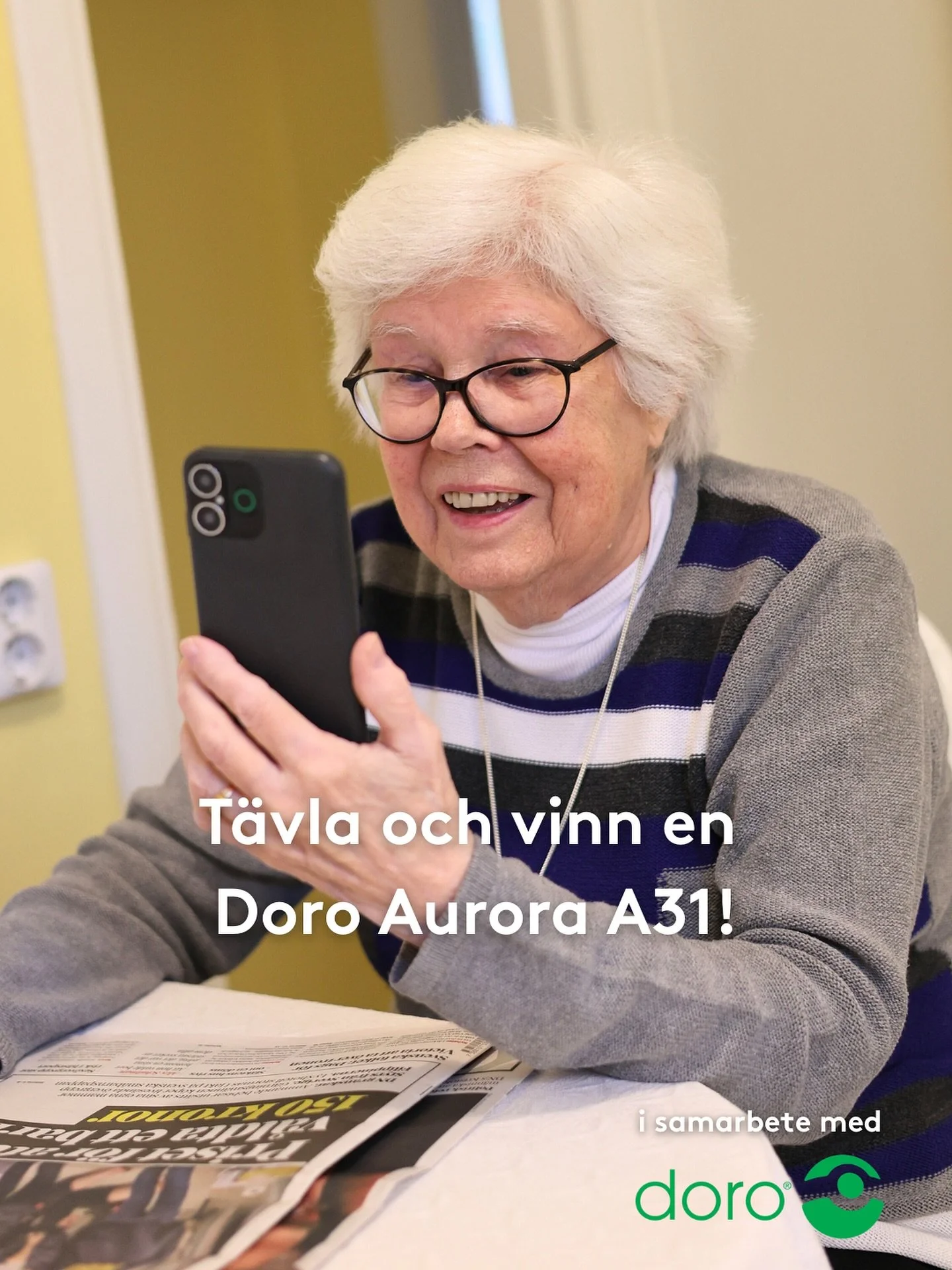 Vi tror p&aring; kraften i att v&aring;ga ta kontakt!
Tillsammans med @doro_sverige vill vi uppmuntra fler att h&ouml;ra av sig till n&aring;gon som kanske saknar s&auml;llskap och samtidigt har du chansen att vinna en Doro Aurora smartphone (A31)!&n