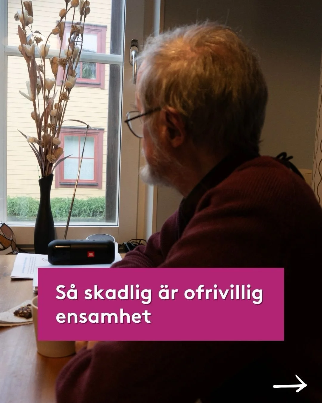 💔 Ensamhet syns inte utanp&aring;, men den k&auml;nns i kroppen.

Forskning visar att ofrivillig ensamhet kan f&aring; allvarliga konsekvenser f&ouml;r h&auml;lsan. D&auml;rf&ouml;r arbetar vi f&ouml;r att hj&auml;lpa &auml;ldre, som annars riskerar