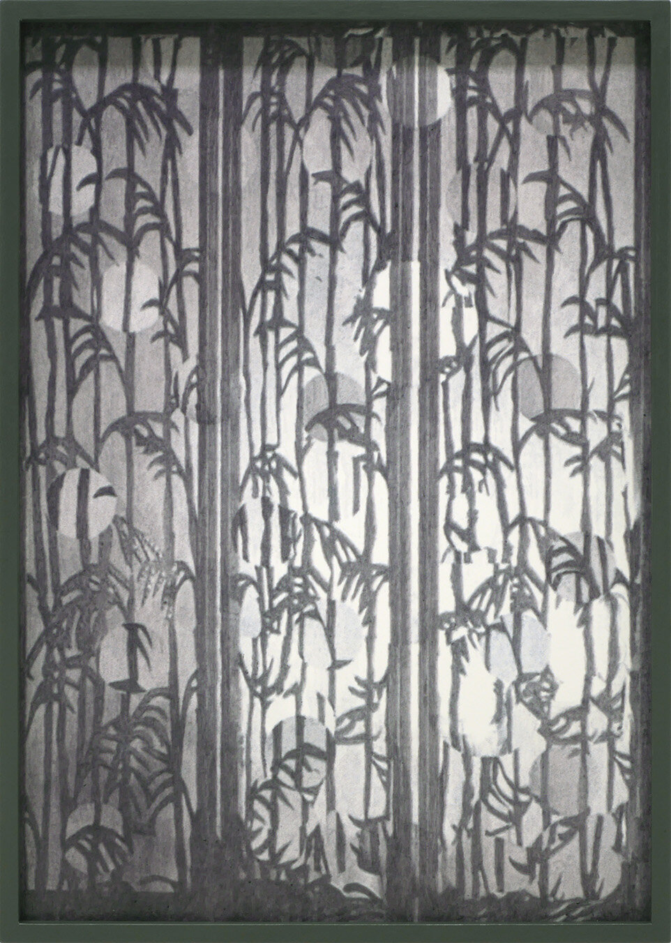  “Ohne Titel”, 2019, Aquarell und Kunstharze auf Passepartout; lackierter Bilderrahmen, Museumsglas, 45,2 x 32,2 cm 