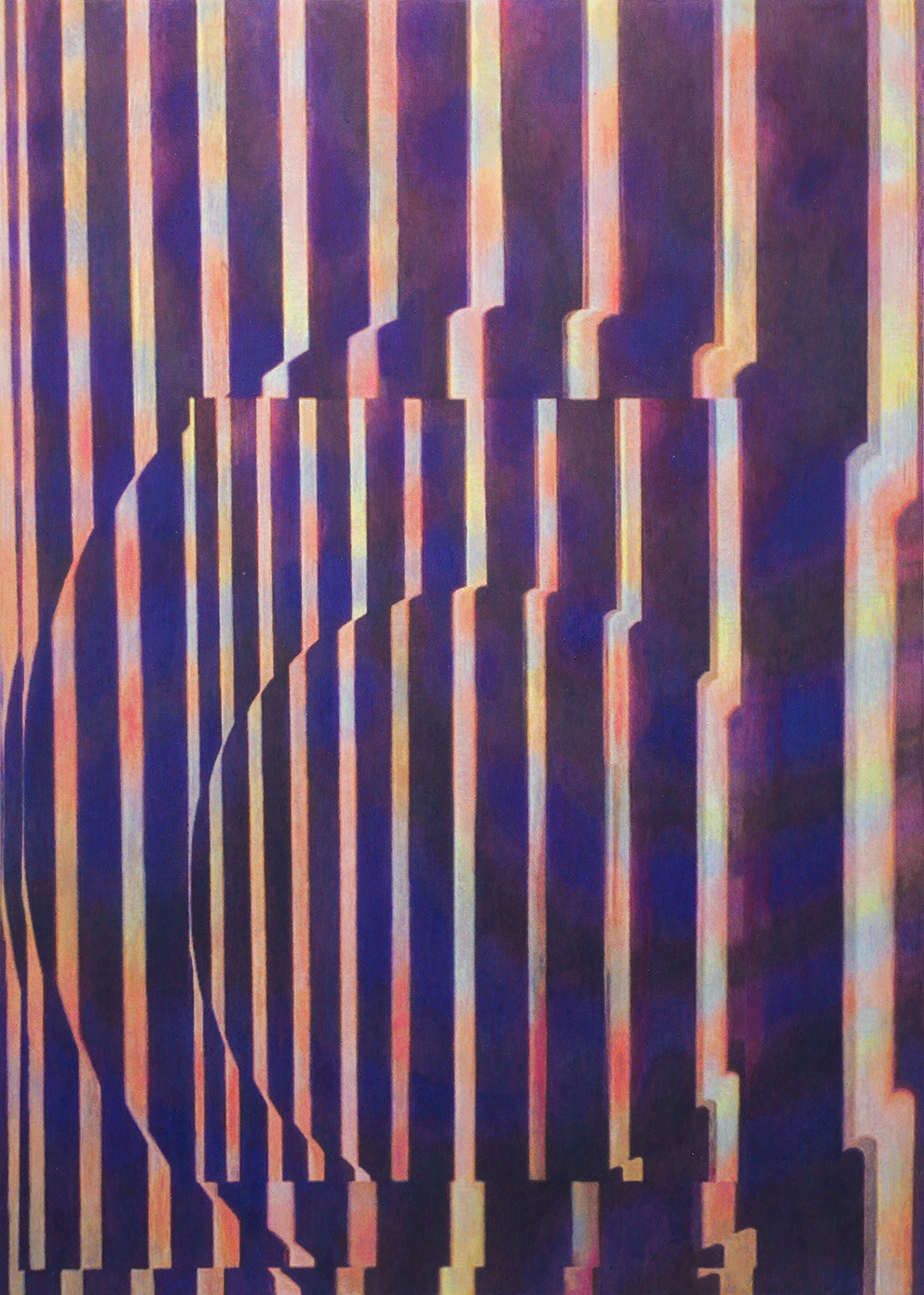  „Ohne Titel“, 2020, Aquarell und Kunstharze auf Leinwand, 140 x 100 cm  
