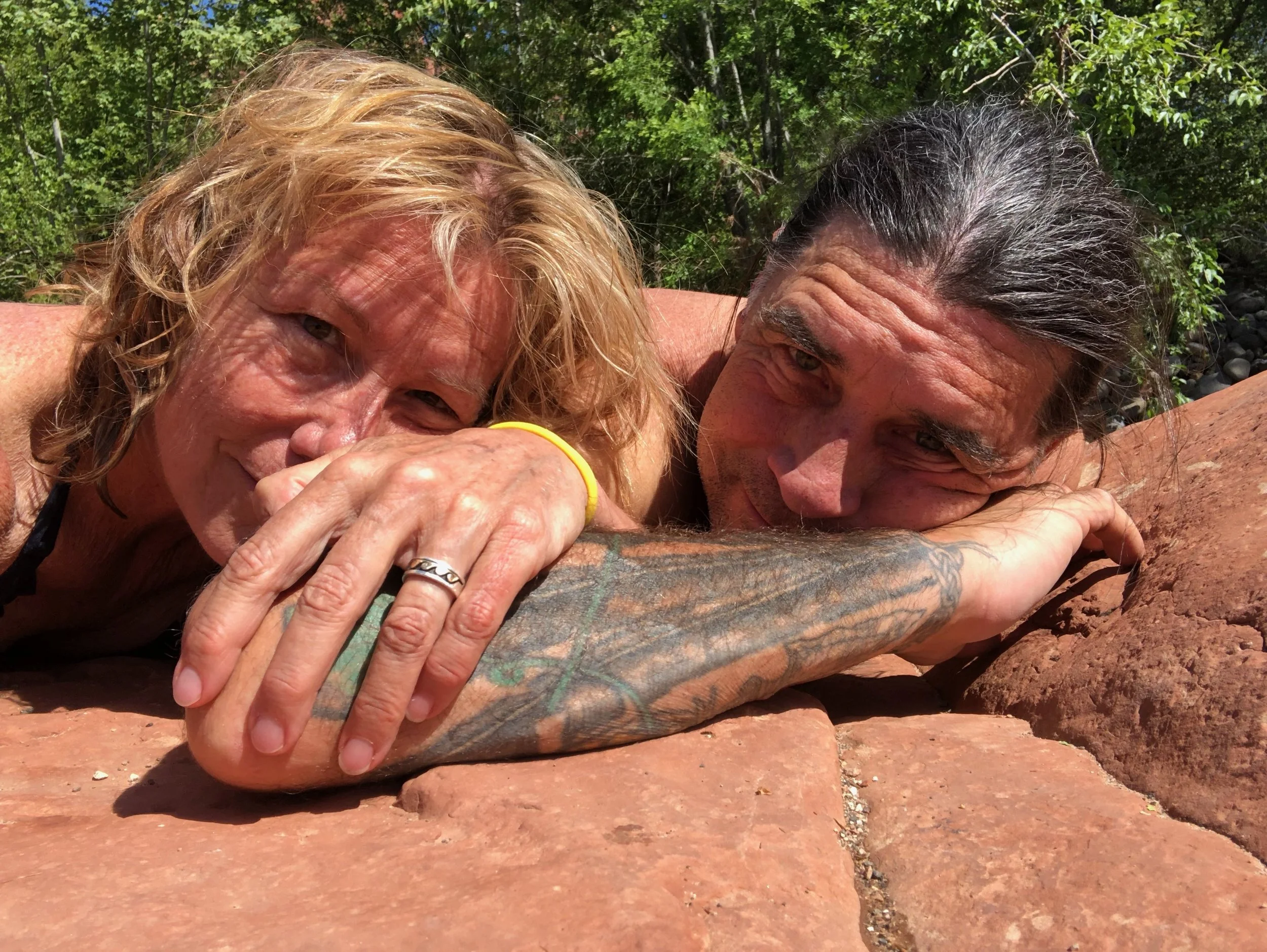 Feeling, smelling, loving the hot red rocks. delicious.