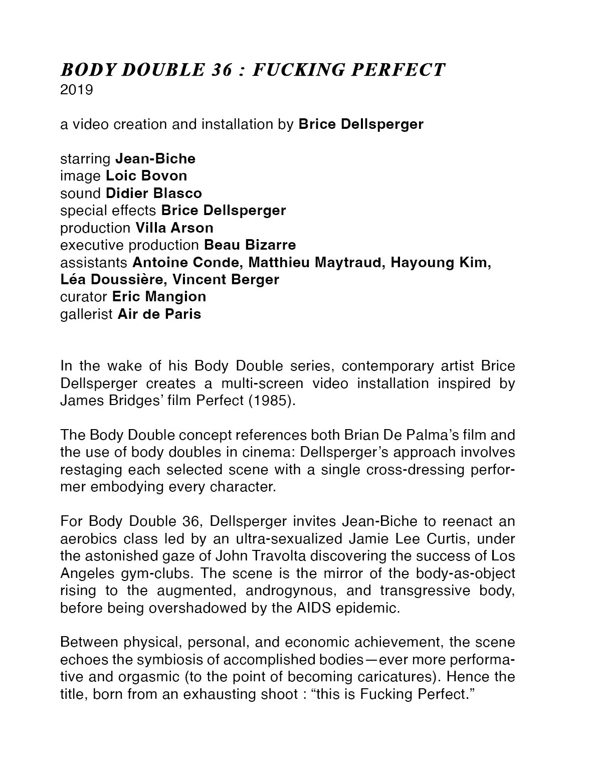 BODY DOUBLE 36 : FUCKING PERFECT