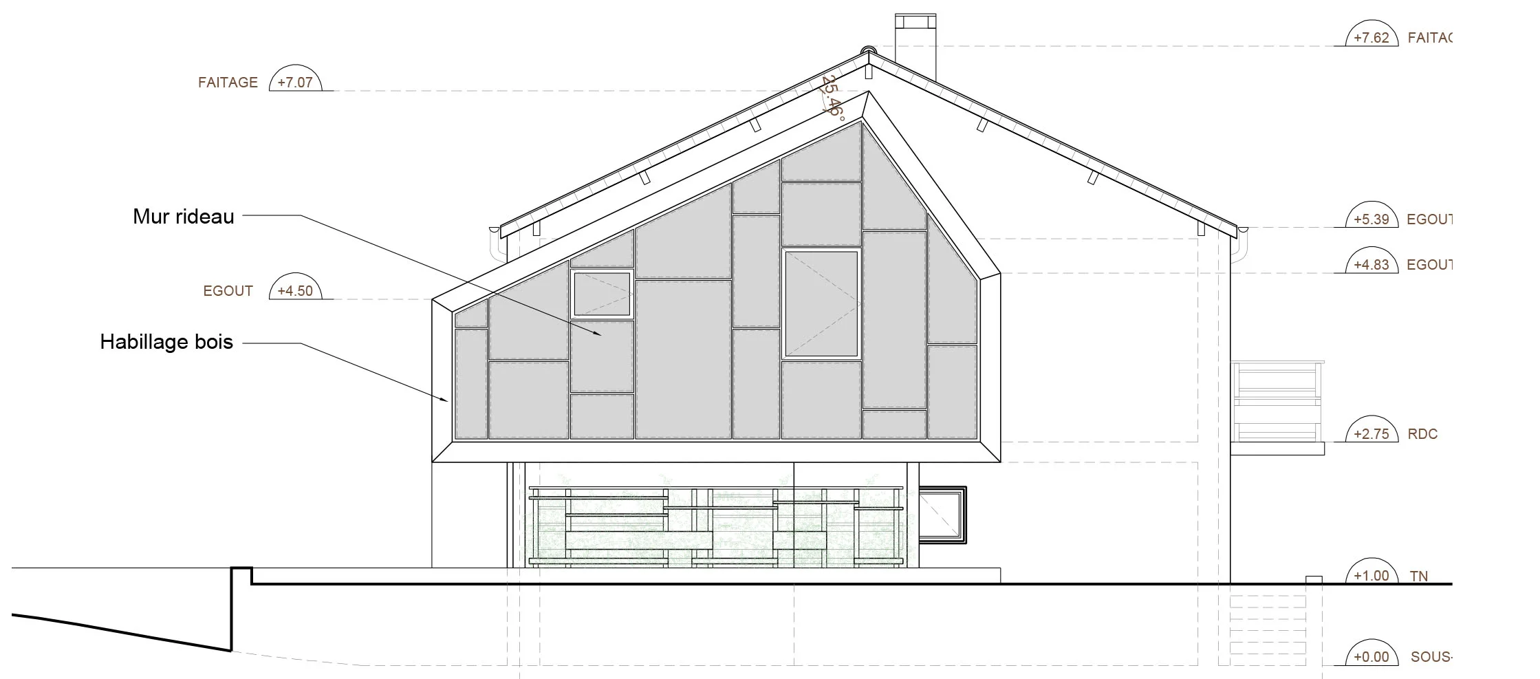   Elévation de l’extension  