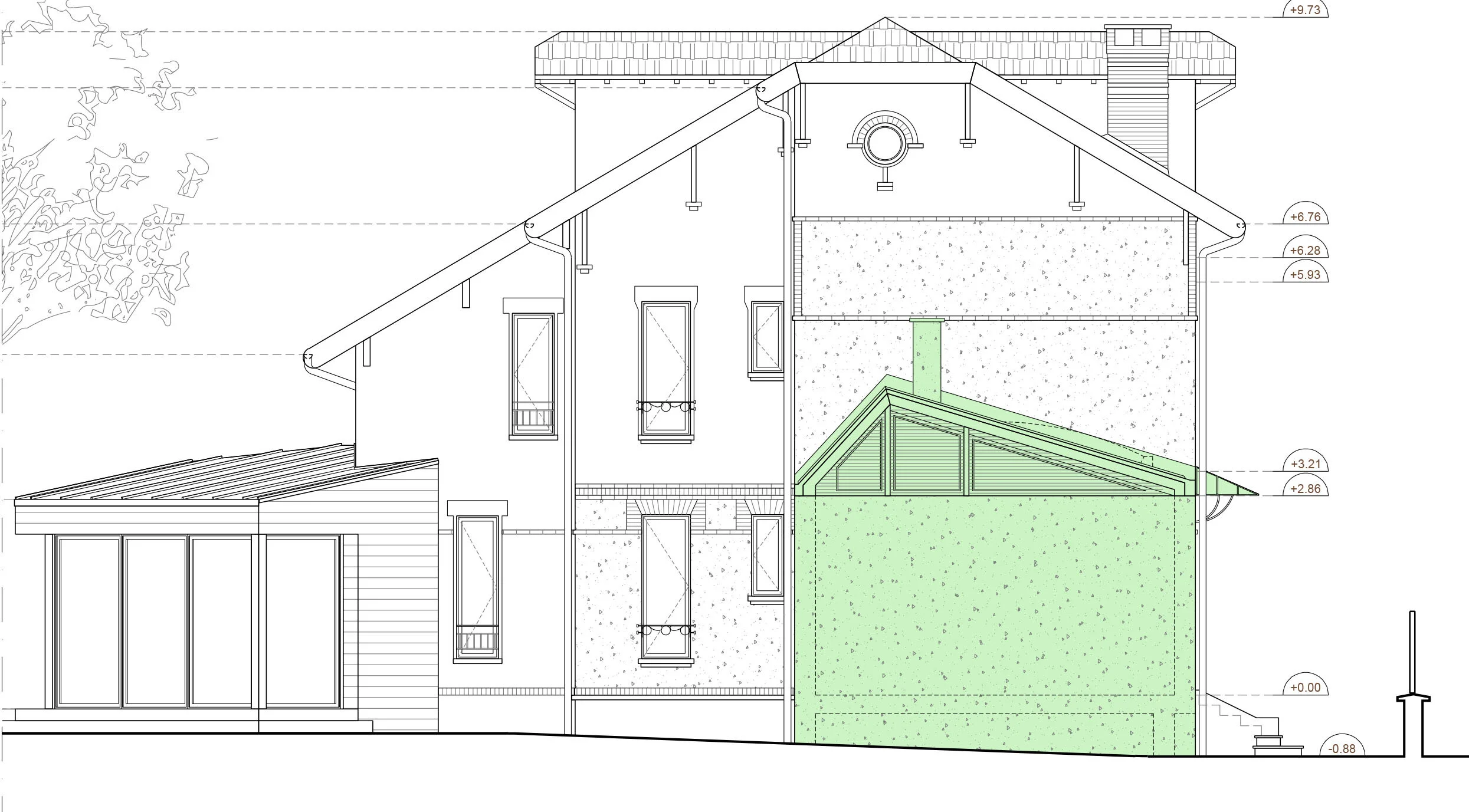   Elevation façade Ouest Etat projeté  