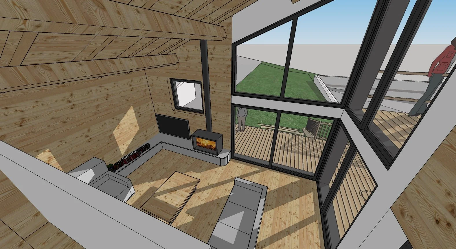   Vue 3D intérieure  depuis la mezzanine - Phase APD  