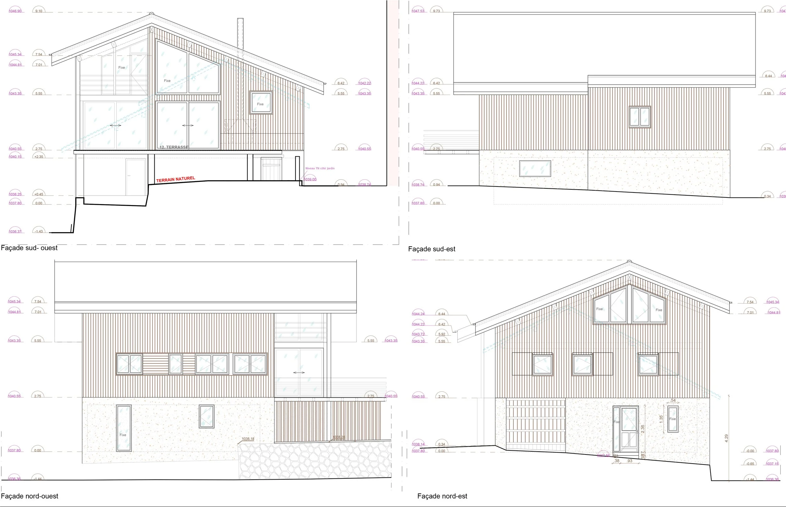   Elévations des façades - phase APD  