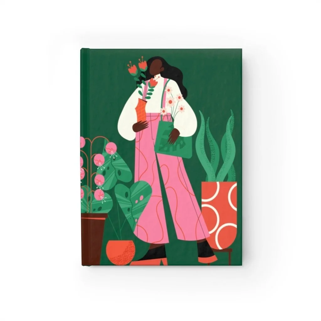 Woman With Plants Journal by The Trini Gee