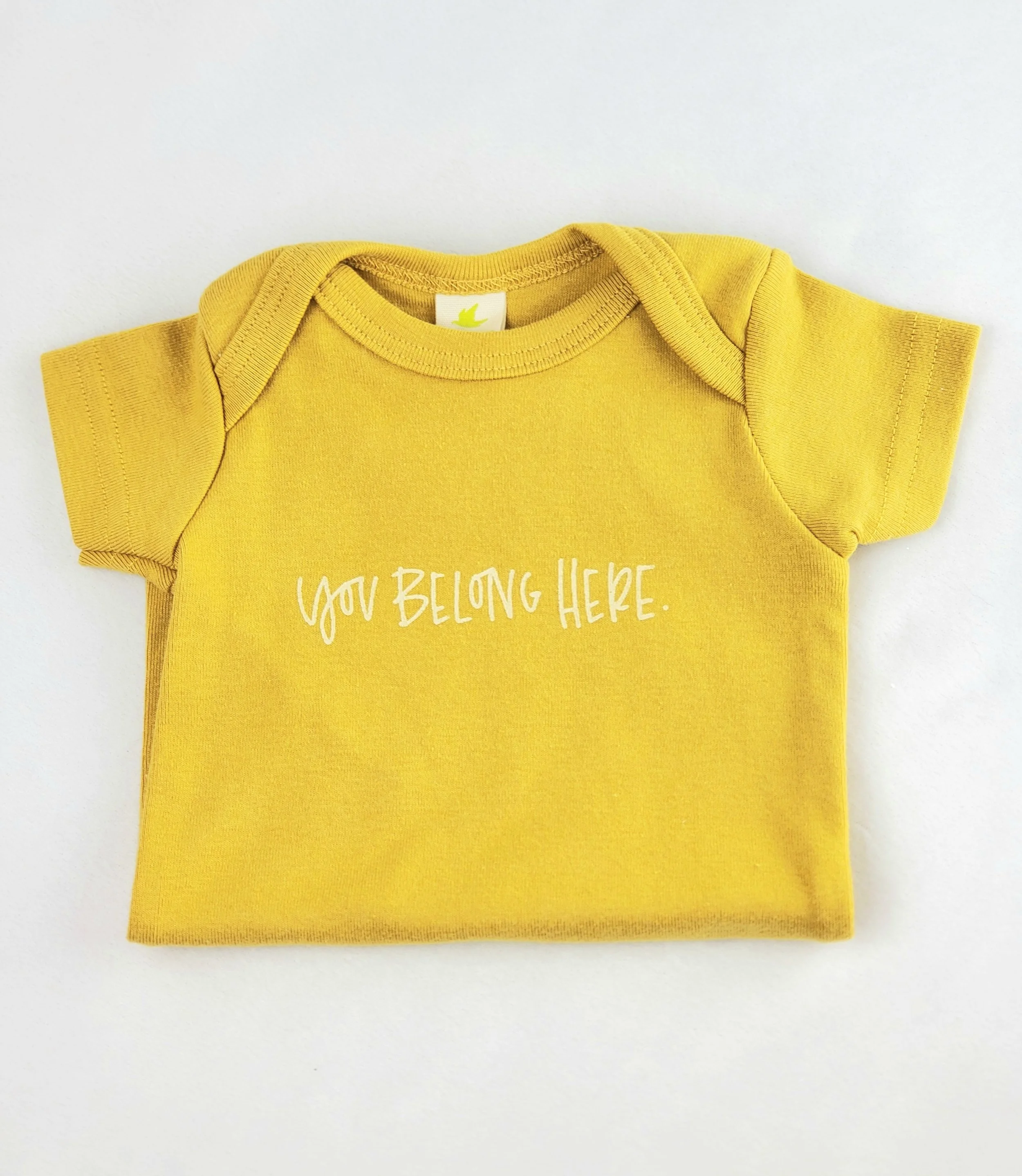 You Belong Here - Mustard 3-6mo Onsie by Treetops Collective