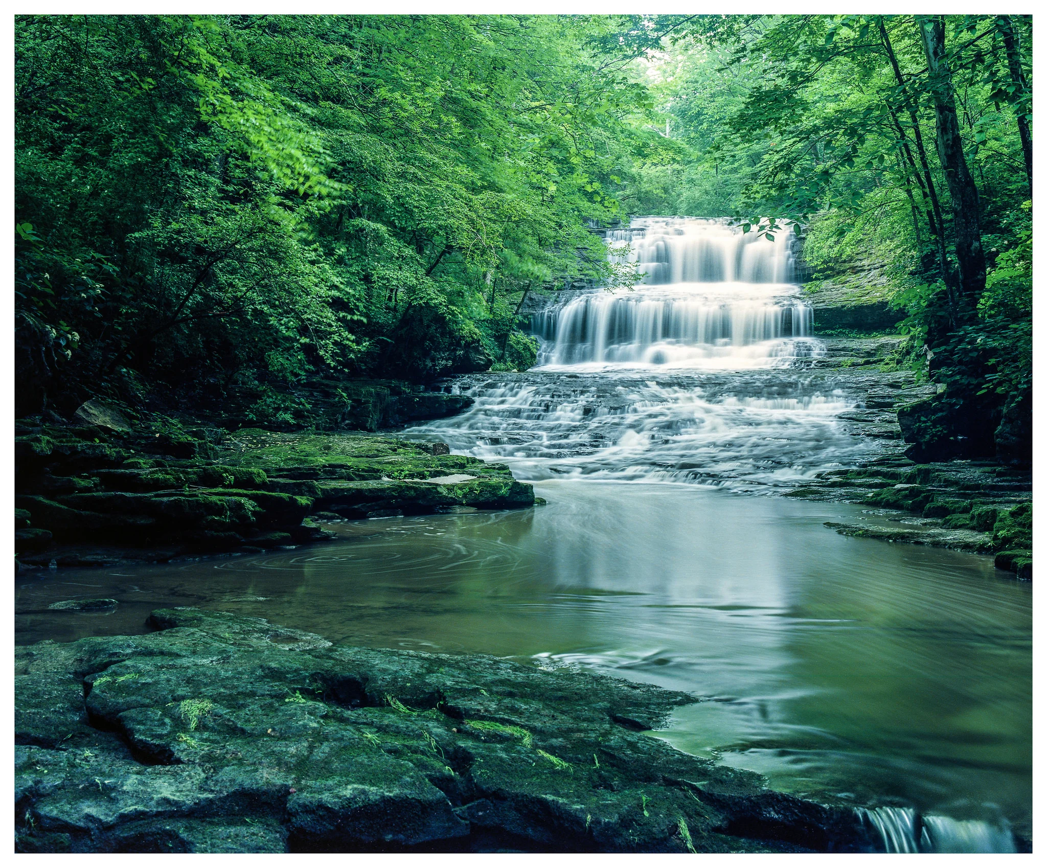 Fallsville Falls – Mamiya RB67 ProS w/90mm lens, polarizer, and 4-stop ND filter on Kodak Ektar 100 film @ f/16, 90 seconds