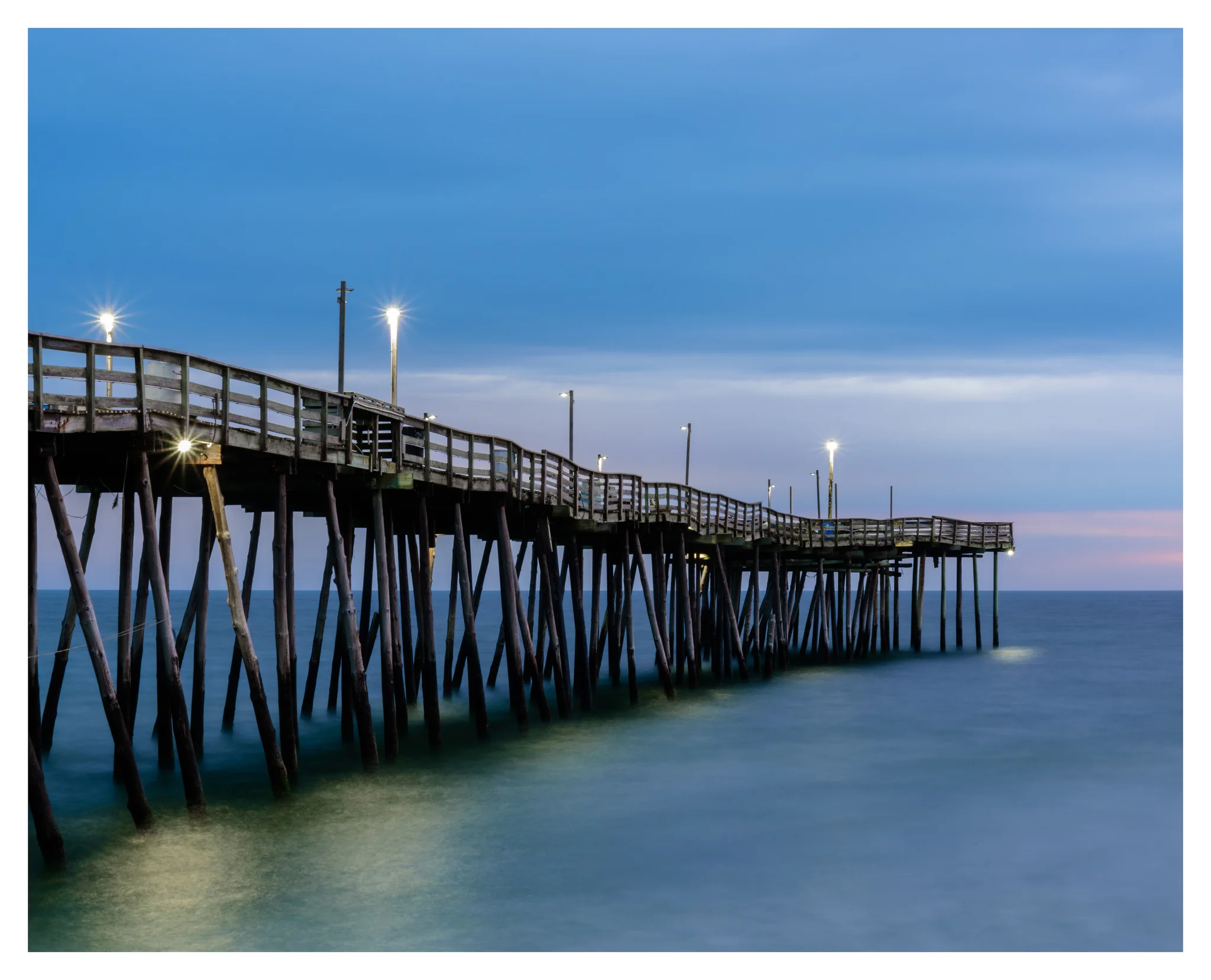 Avalon Fishing Pier in the Blue Hour - Nikon D750 w/24-85mm lens, long exposure