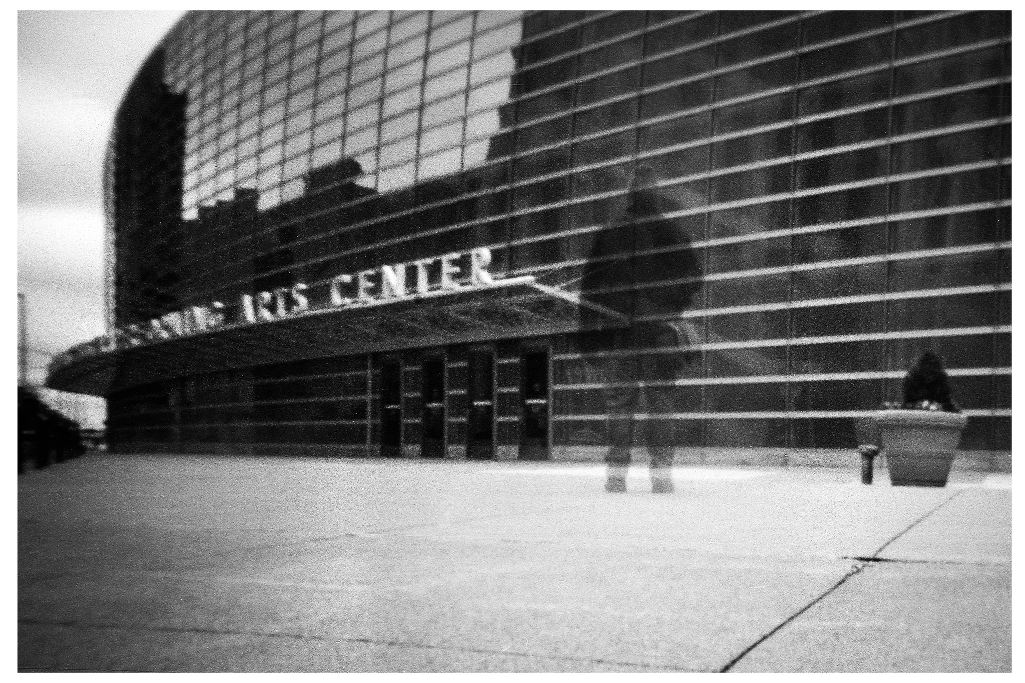 Ghost Selfie in front of the Schuster - NOON 612 Pinhole with HP5+ film