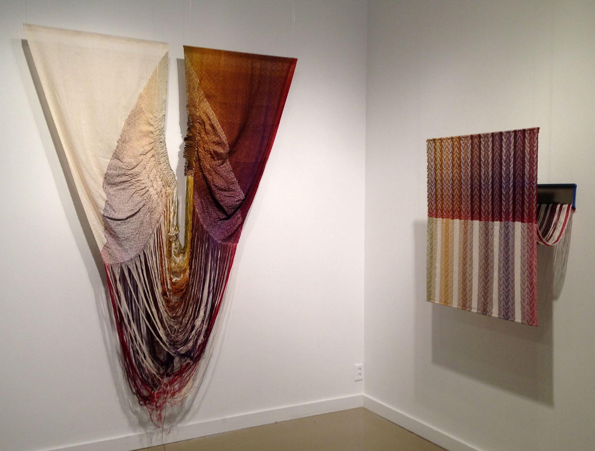 Title: 1364 Threads Pulled One at a Time Woven Textiles Size: 74” wide x 88 ” long Medium: Hand-dyed, hand-woven Materials: tencel