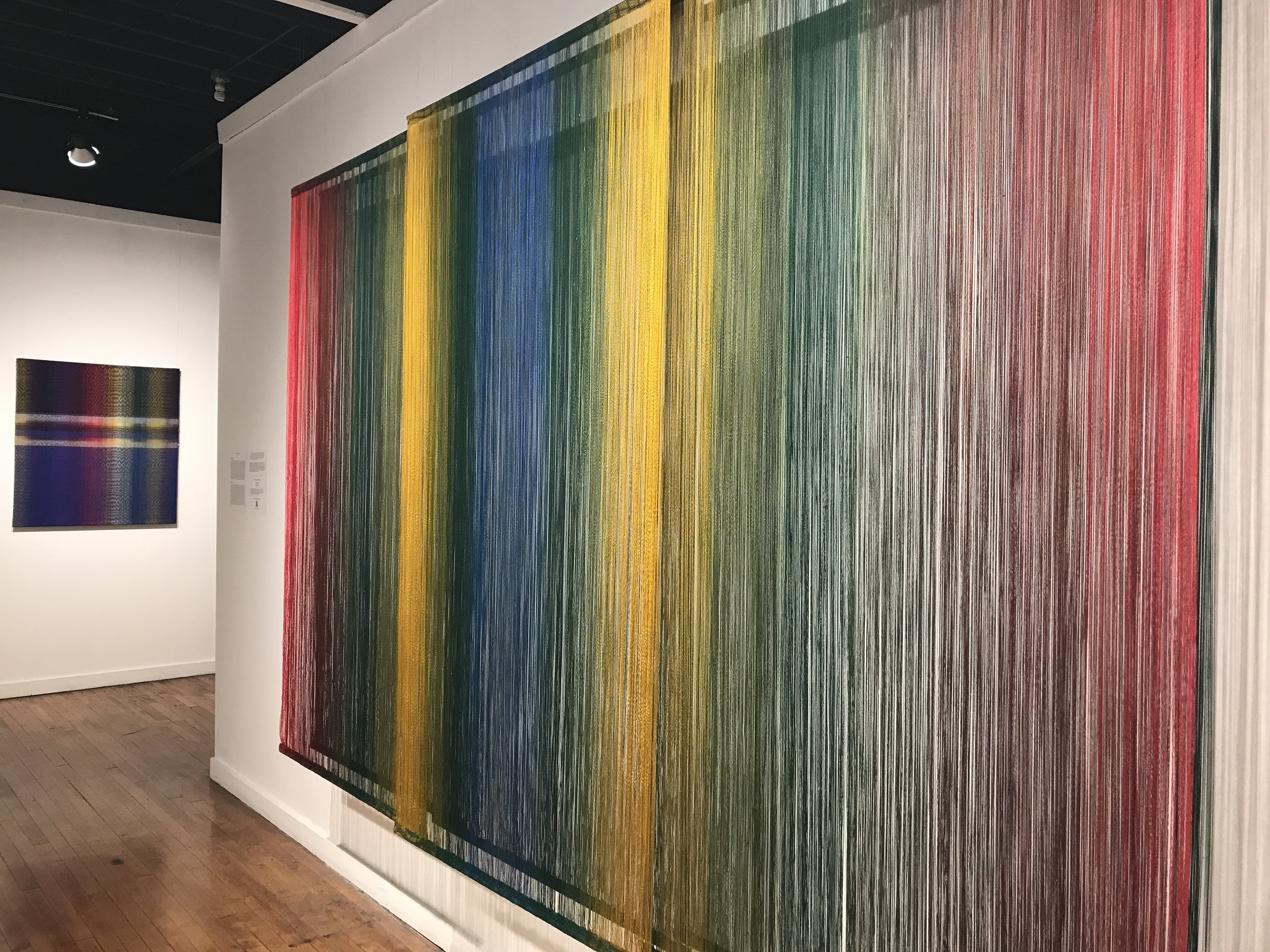  SANCTUARIES; A Print and Sound Installation by Kristine Barrett with Woven Textiles by Debbie Barrett-Jones   Leedy-Voulkos Art Center   Kansas City, MO 