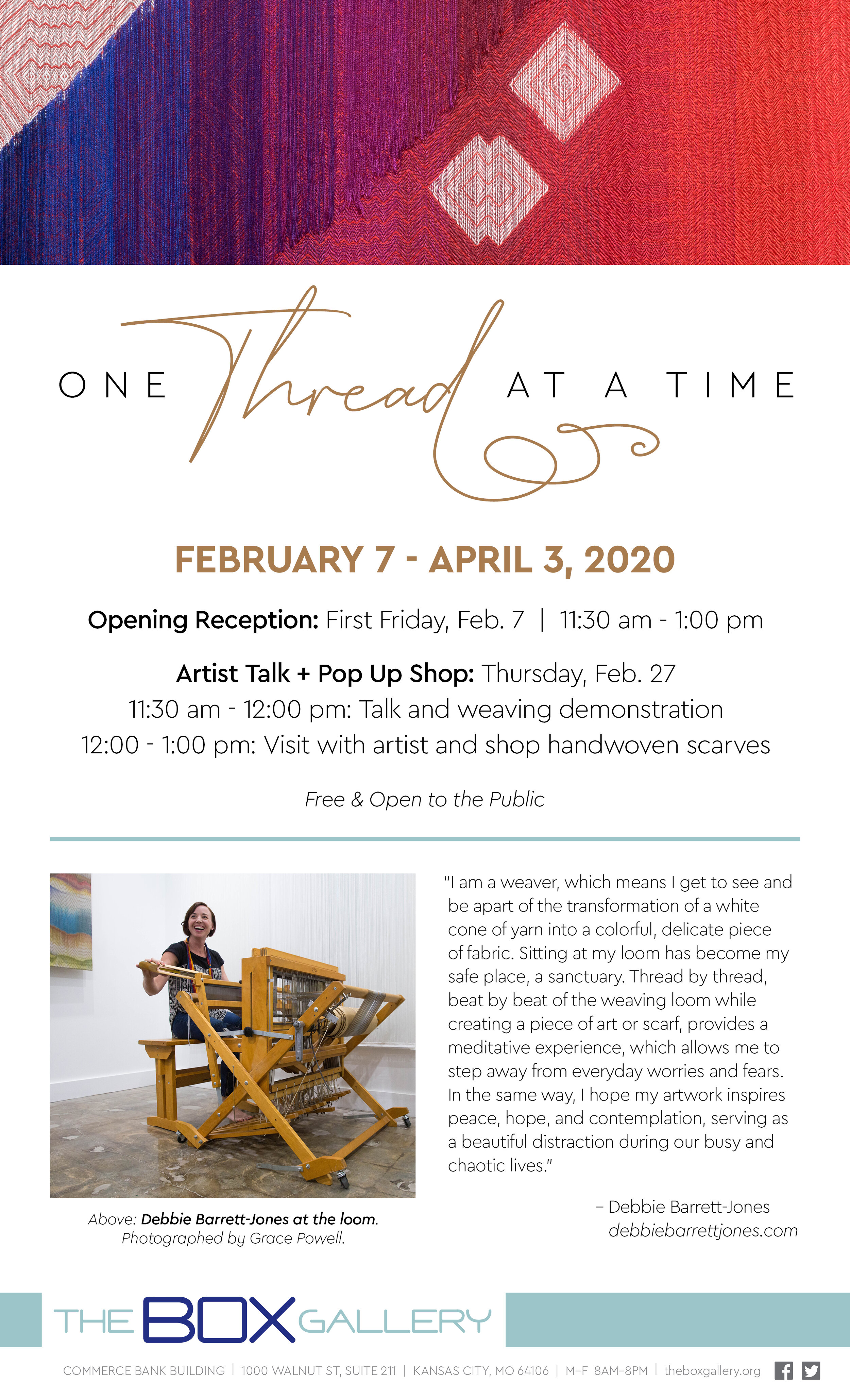 One Thread at a Time; work by Debbie Barrett-Jones