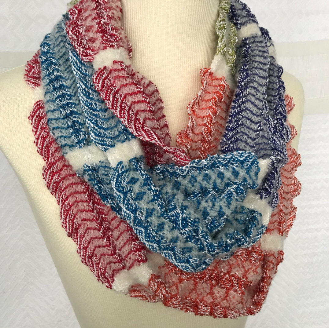  Snow Covered with Multicolors Tencel Infinity Scarf   