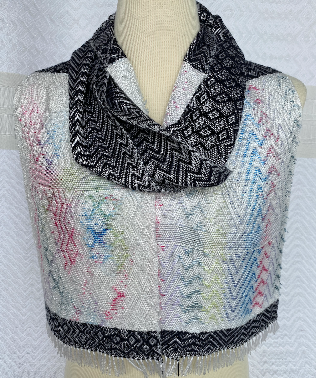  Spring Inlay with Black Handwoven Scarf   