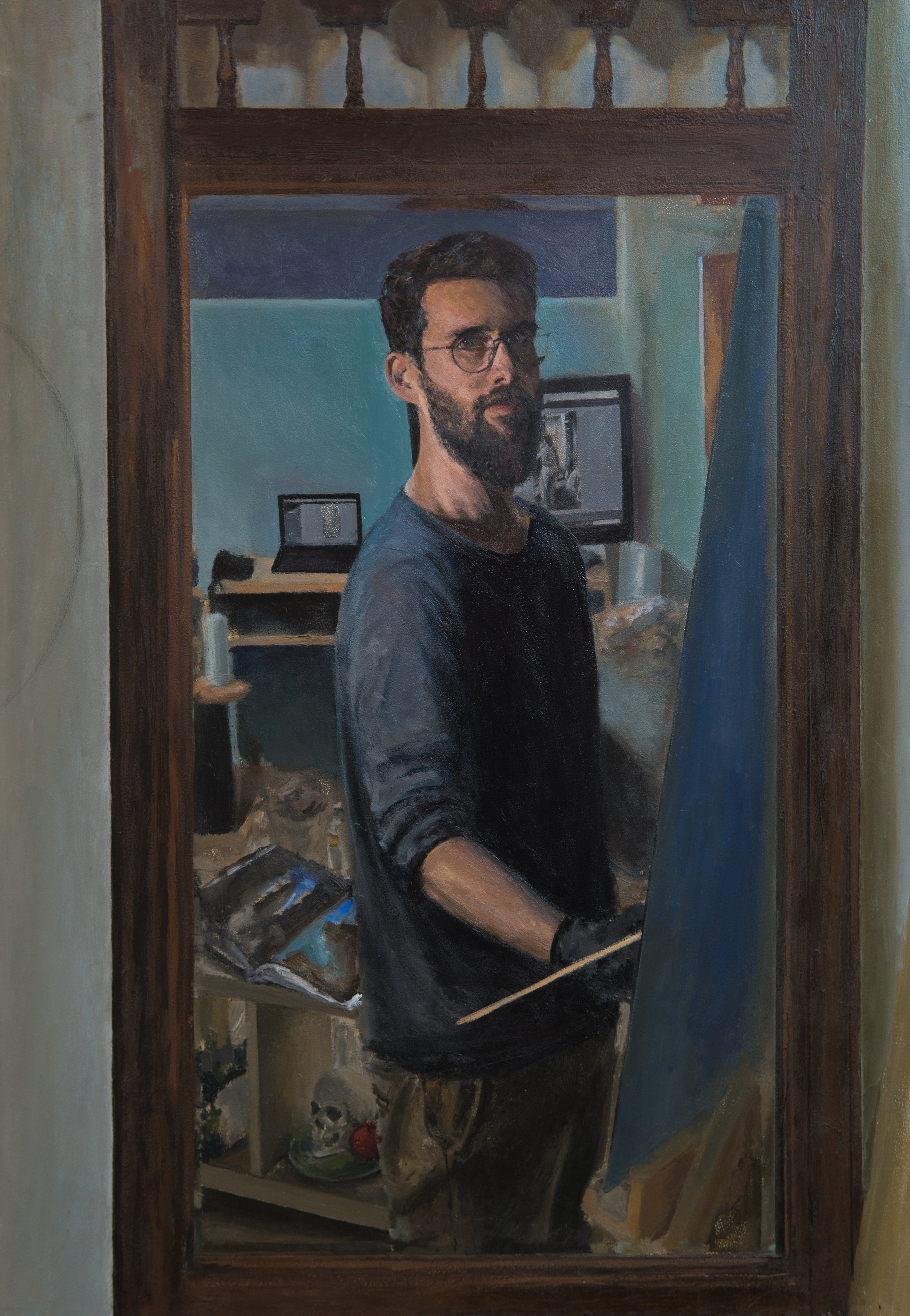 Self portrait in the studio, 100x70cm, 2021, 23000.JPG