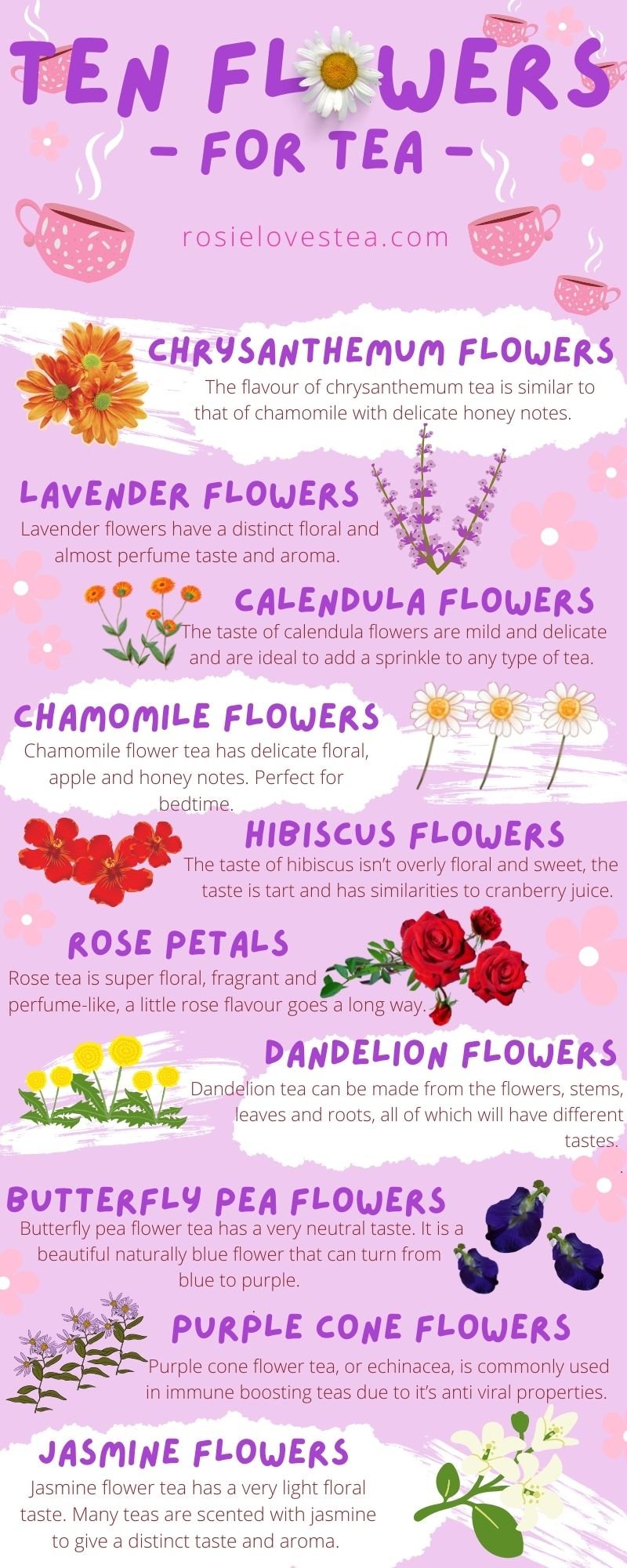 10 Flowers to use and Infuse in Tea