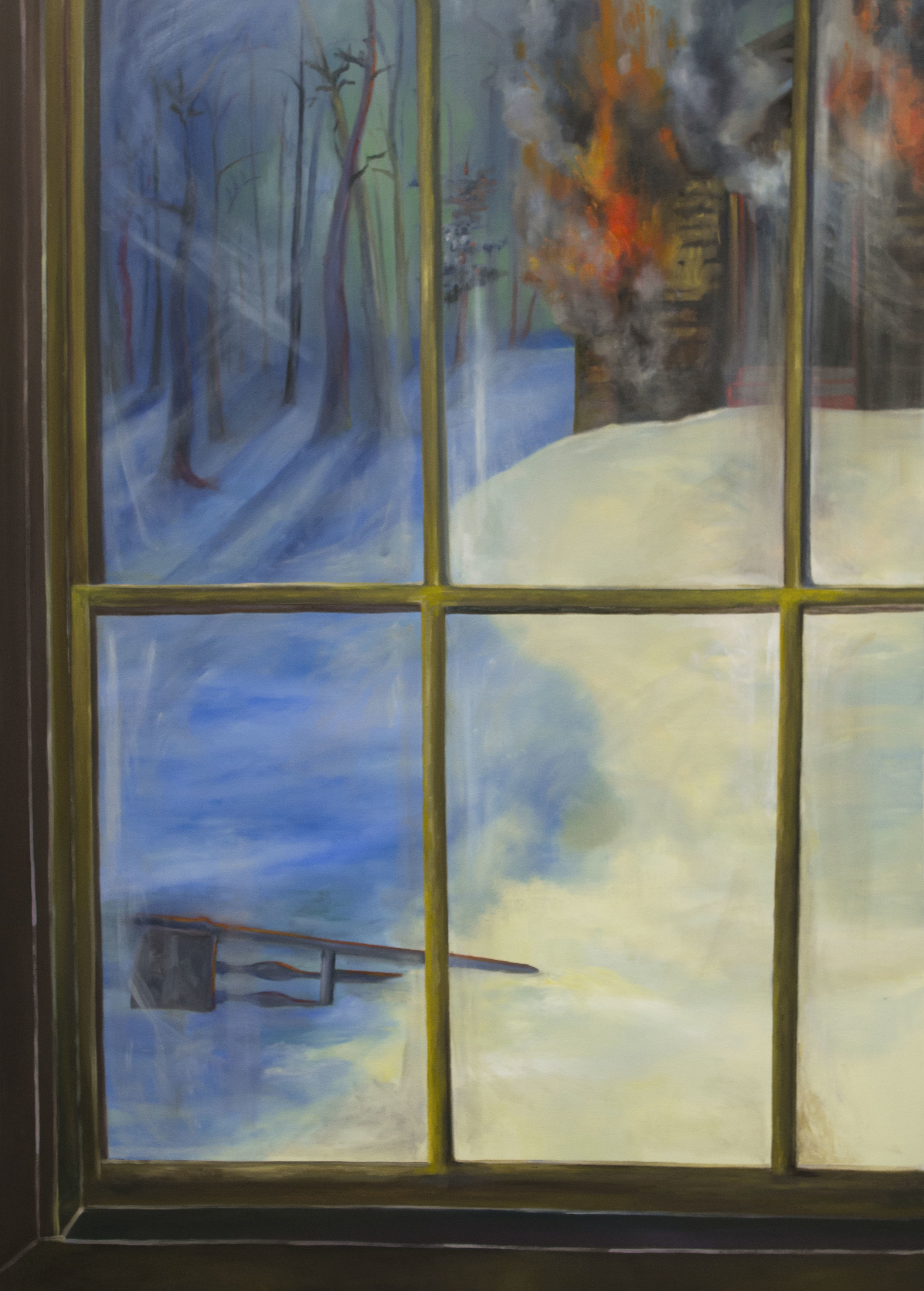   Up in Smoke,  Oil on canvas, 60in. x 42 in., 2018 