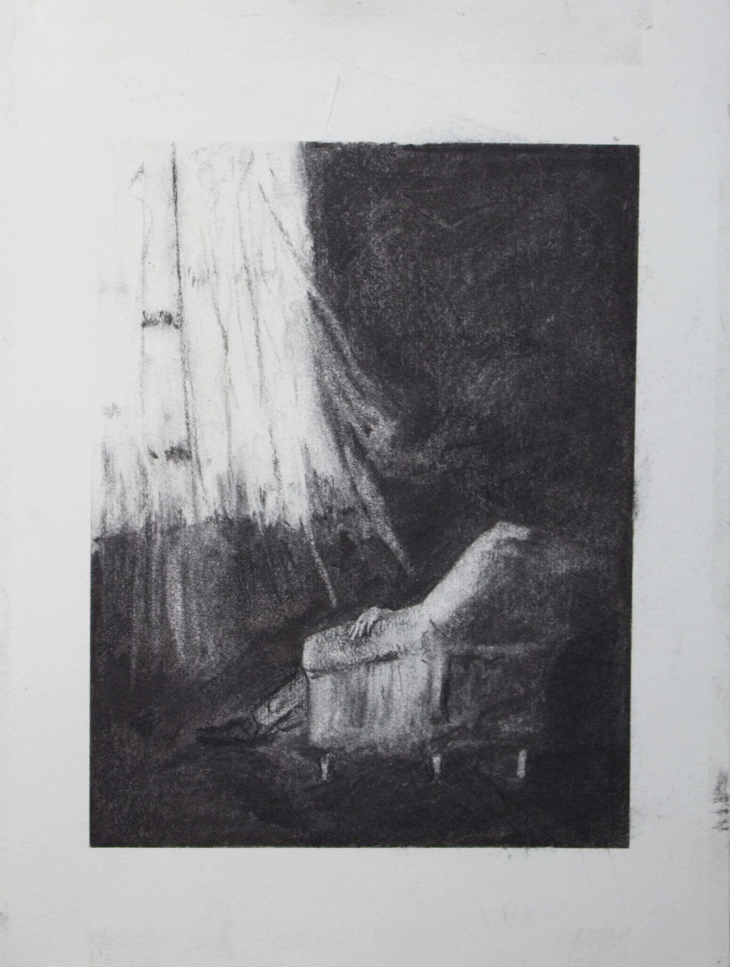   Malaise,  charcoal on paper, 12 x 9 in. 