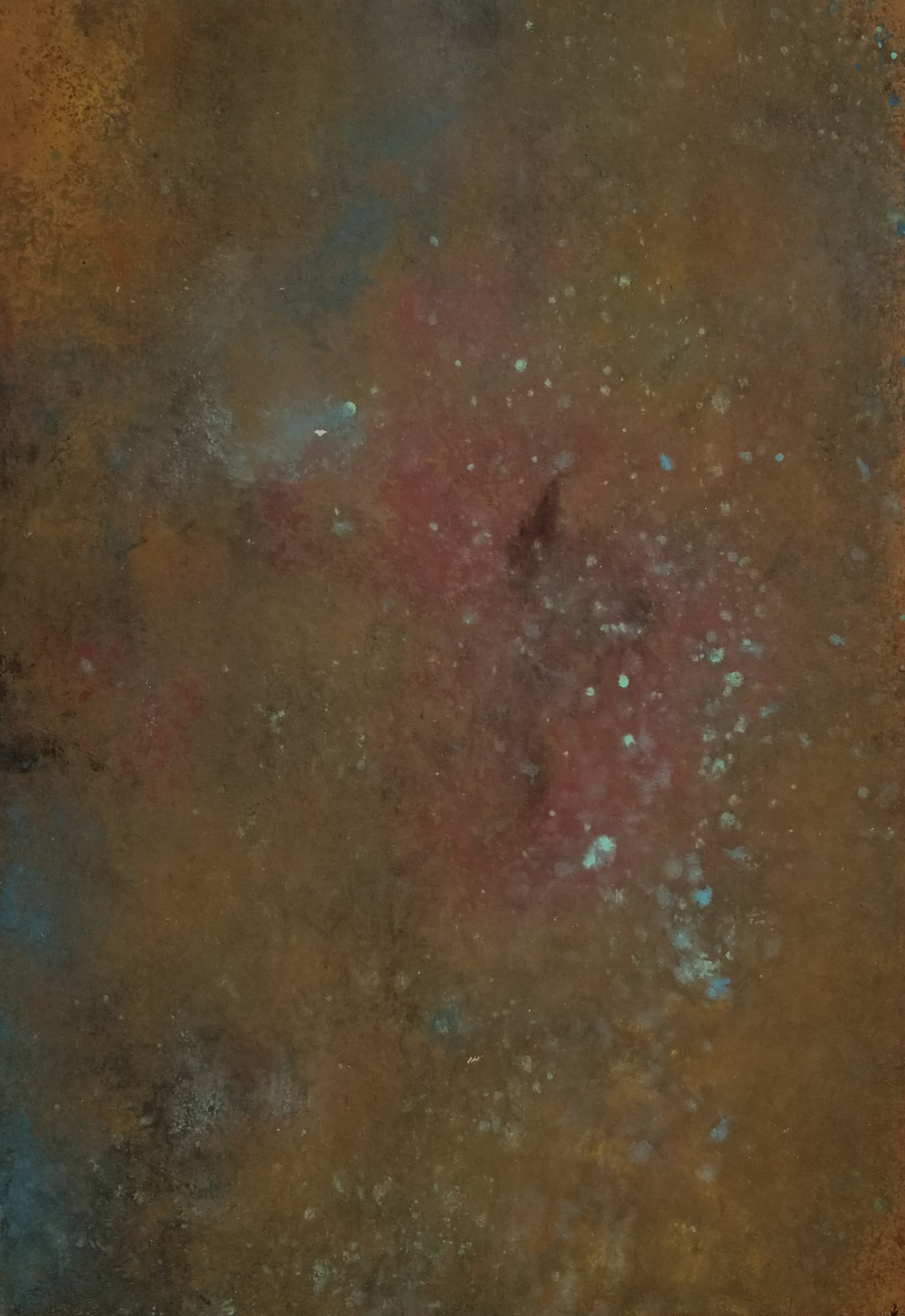 Rust sample, 2’x 1’, Rosco Supersats on panel