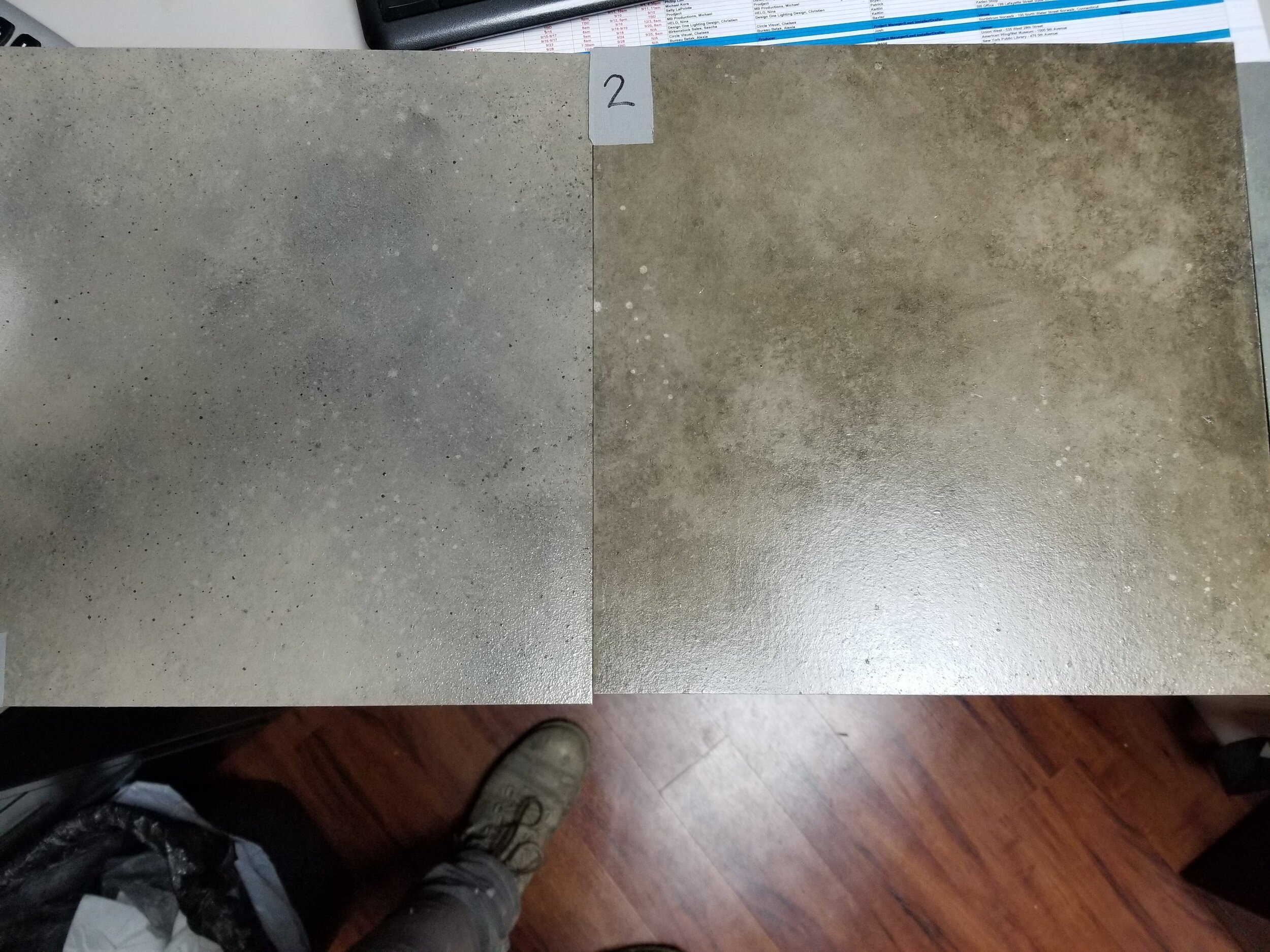 Michael Kors Summer Fashion Week 2019, Faux concrete finish, Benjamin Moore paint, Minwax Gloss