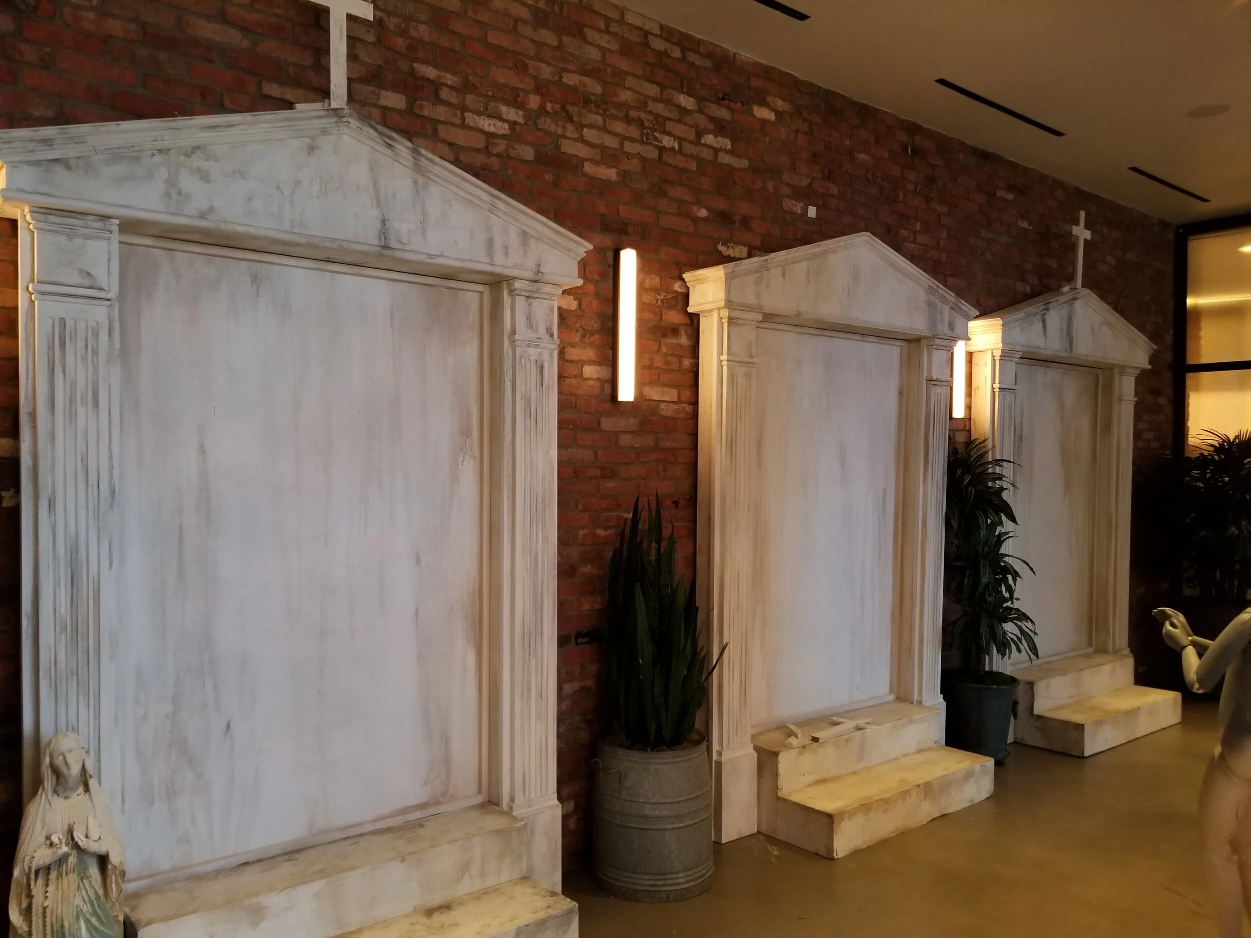  Scenic treatment on mausoleums, Voodoo 849 Halloween event 