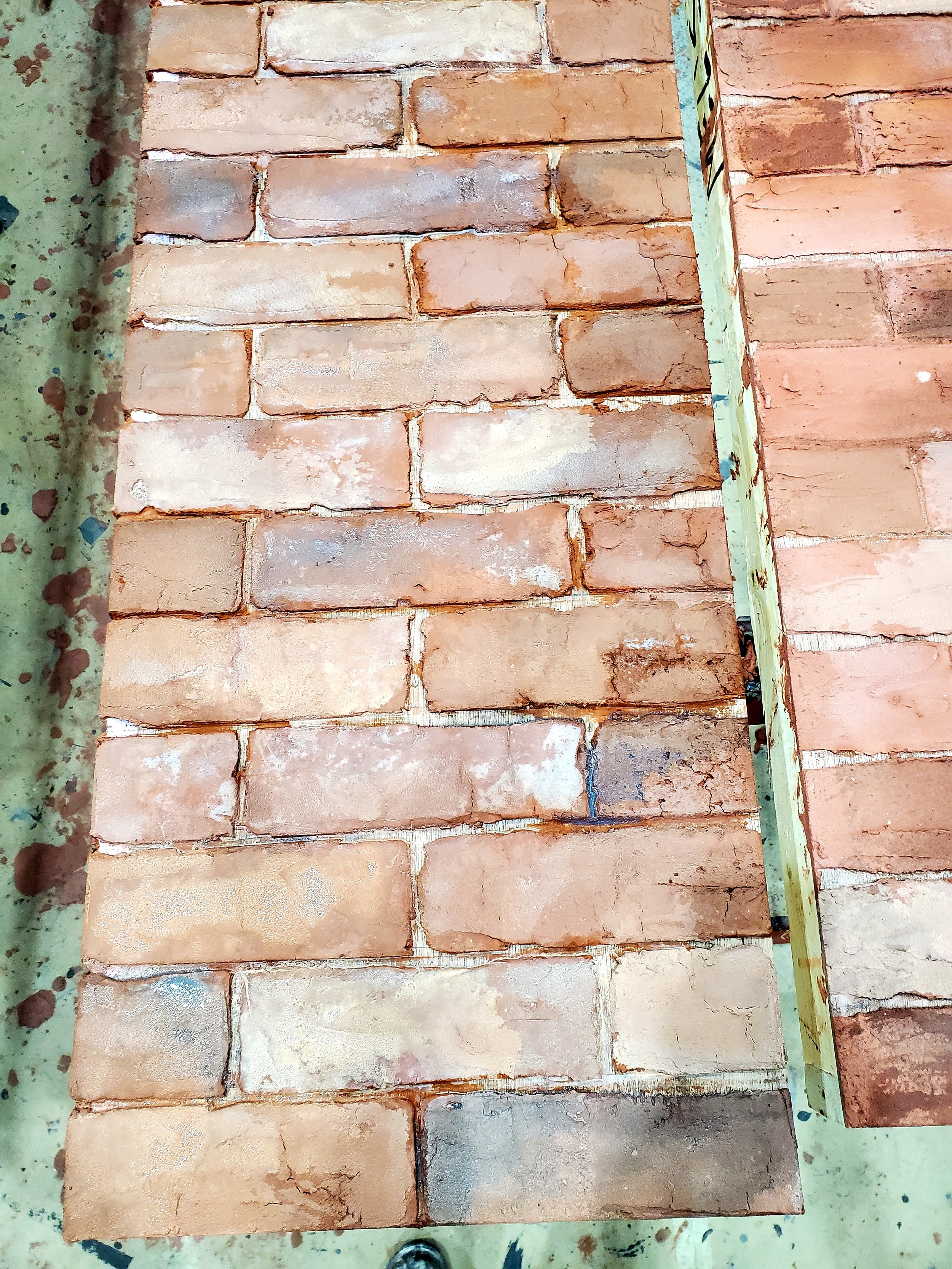 Equalizer s.2, painted glazes on thinset brick