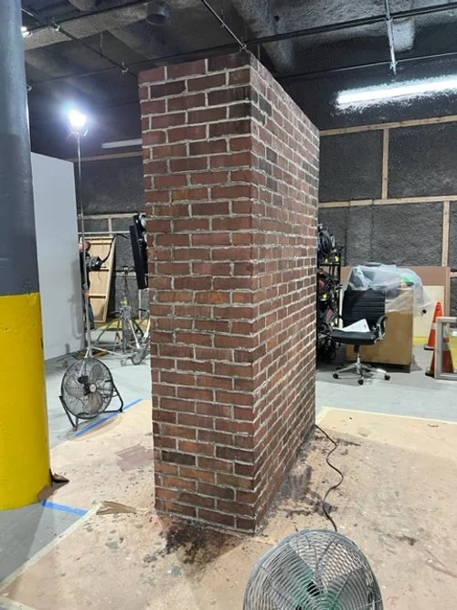 Aged brick wall plug