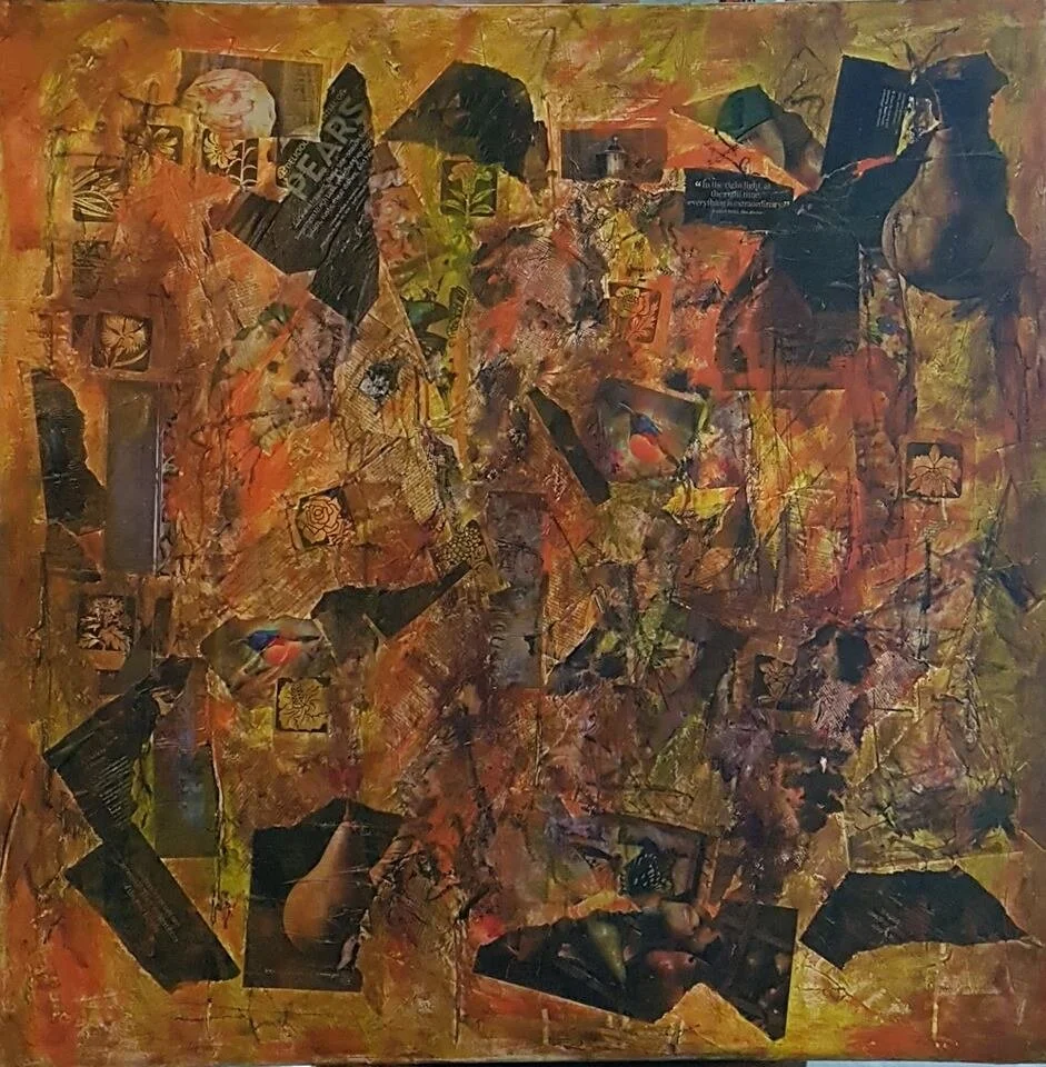 Pears collage before I painted over it and named it Protected Circles.jpg