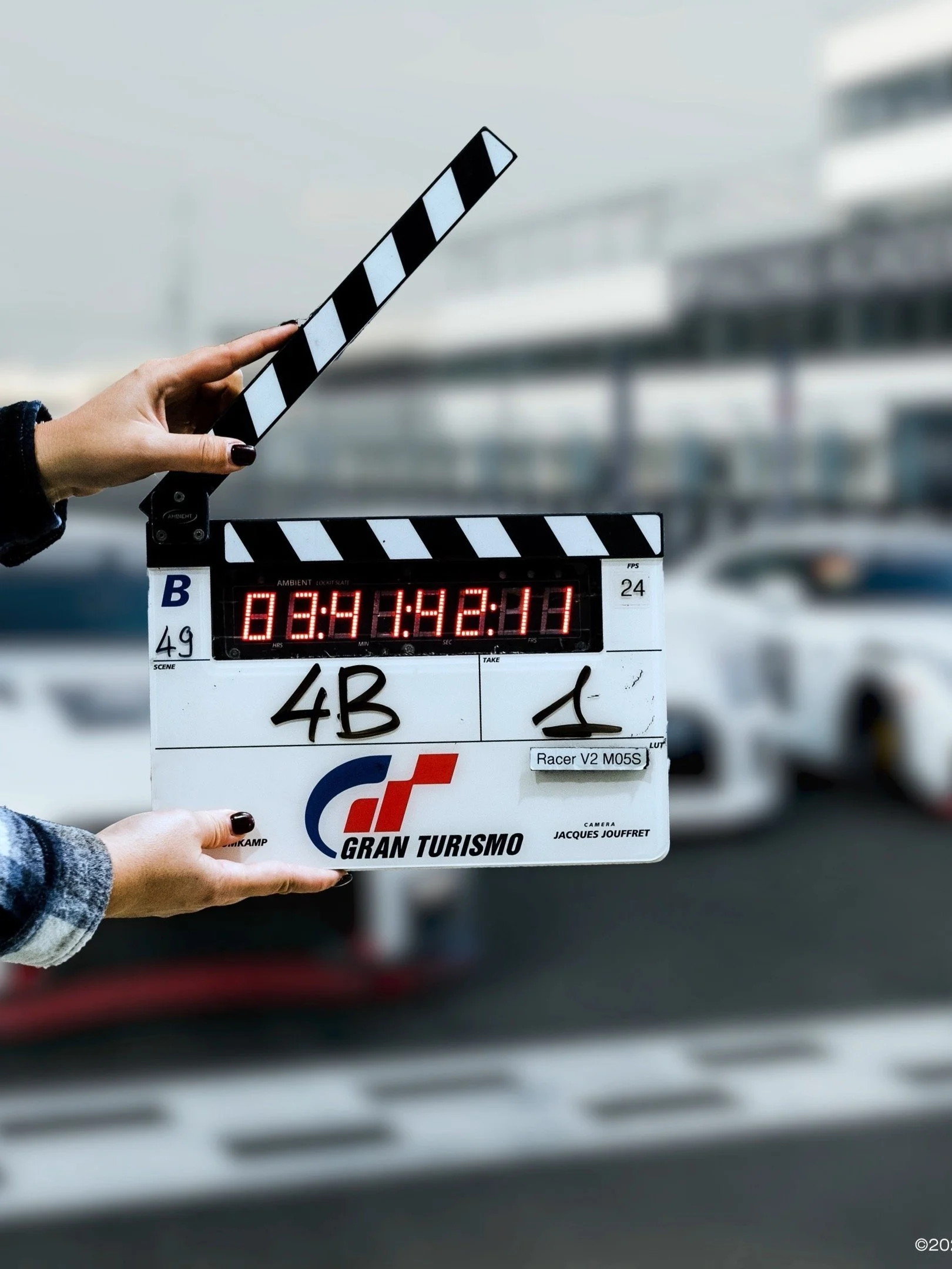 Josha Stradowski filming GRAN TURISMO