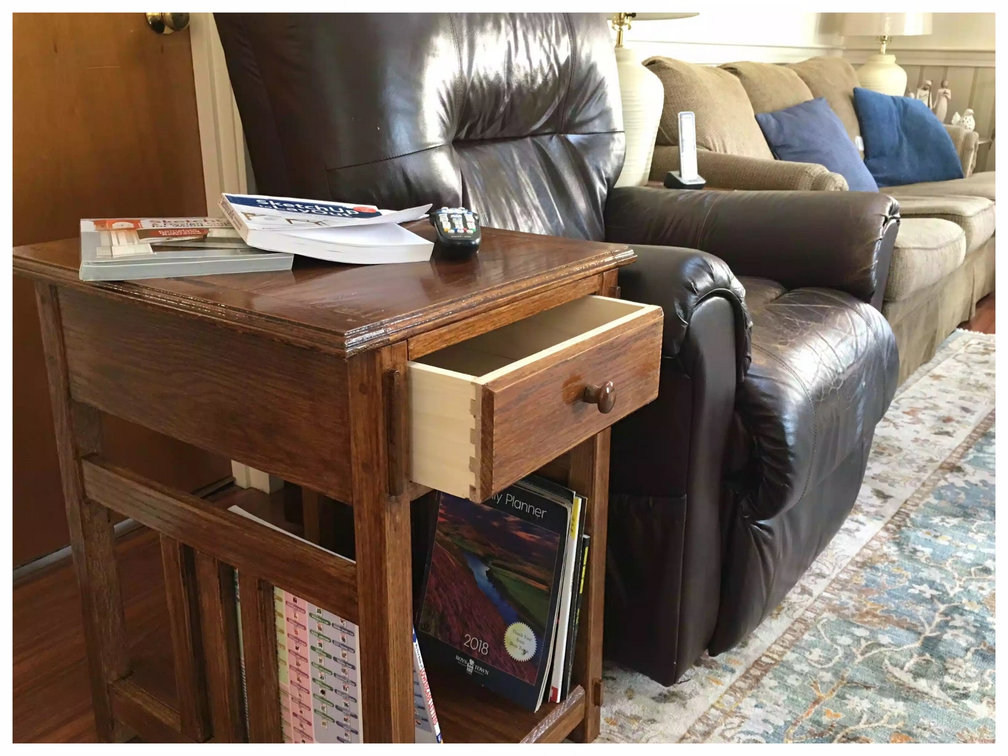 Solid Oak End Table - Completed