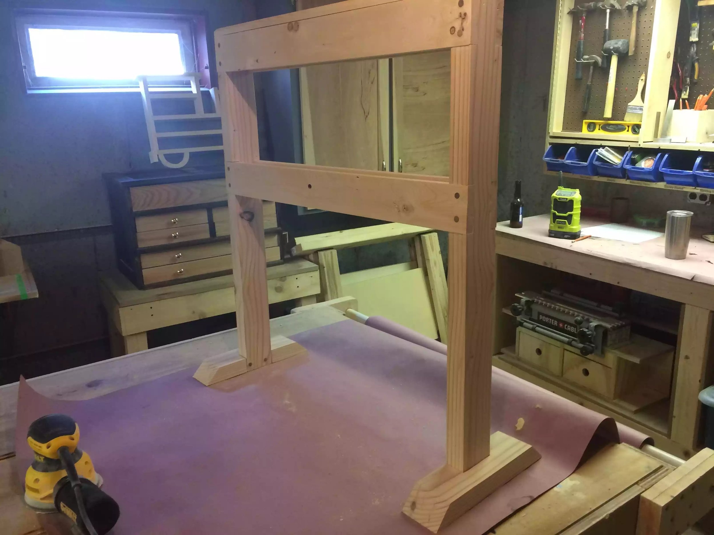 Finished Clothes rack, looks awesome at the end of bed