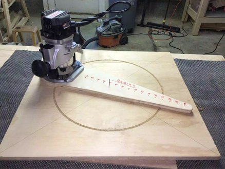 I used my router circle cutting jig